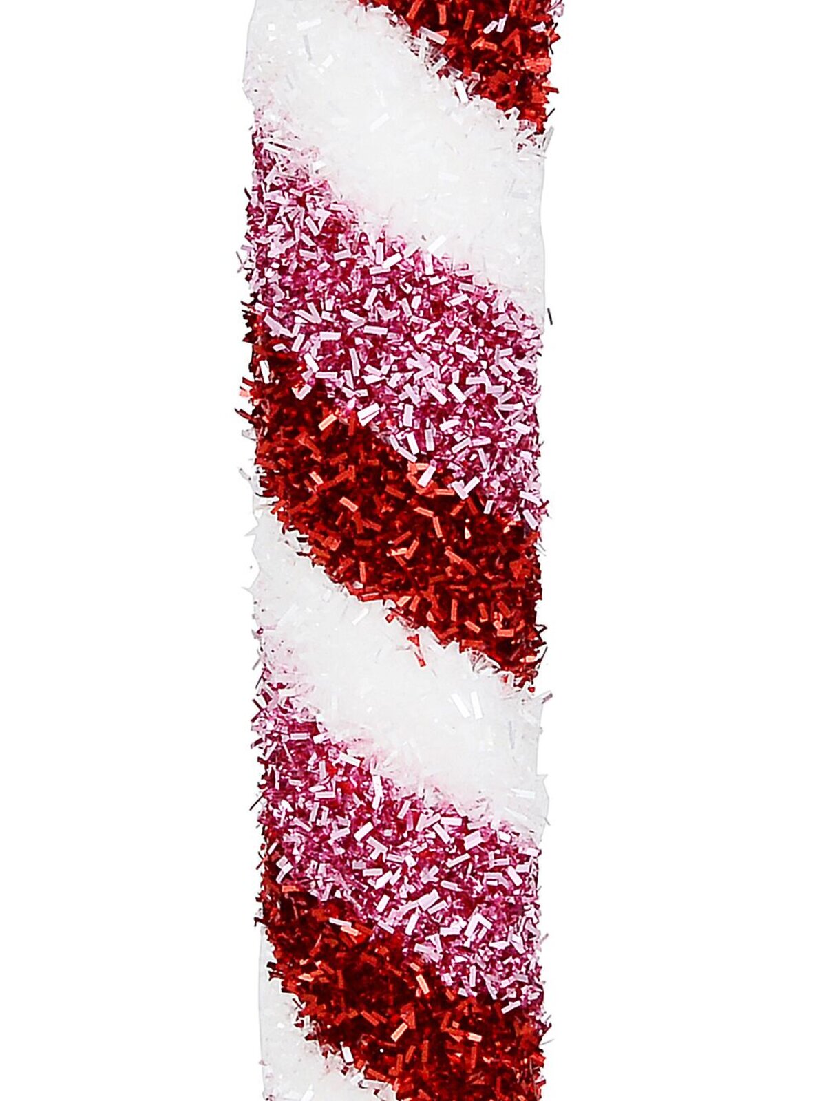 Red White & Pink Swirl Christmas Candy Cane Tinsel Plaque Ornament | 40cm — image 3