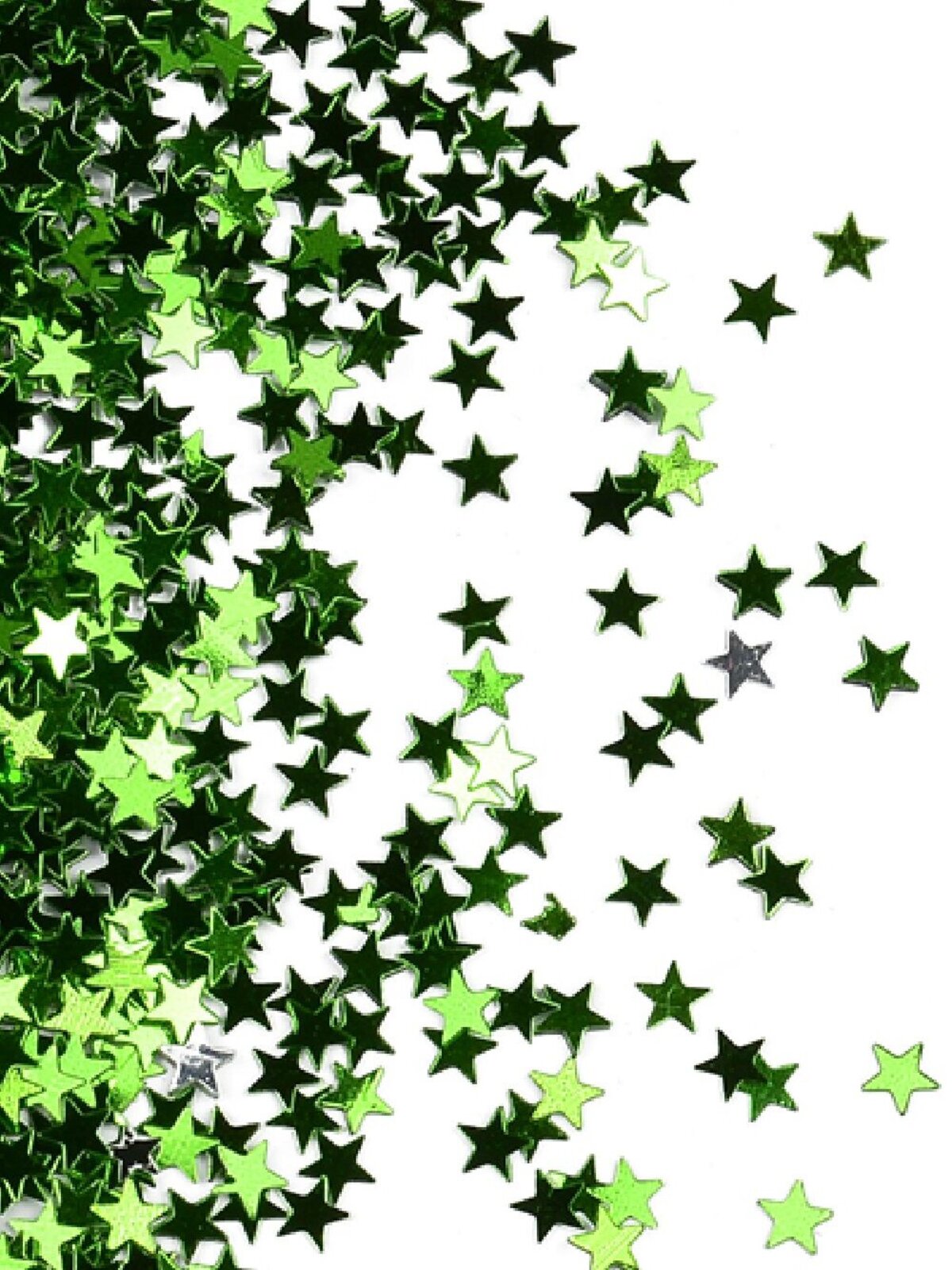 40g Shiny Green Metallic Star Table Confetti | 7mm Festive Scatter Shapes