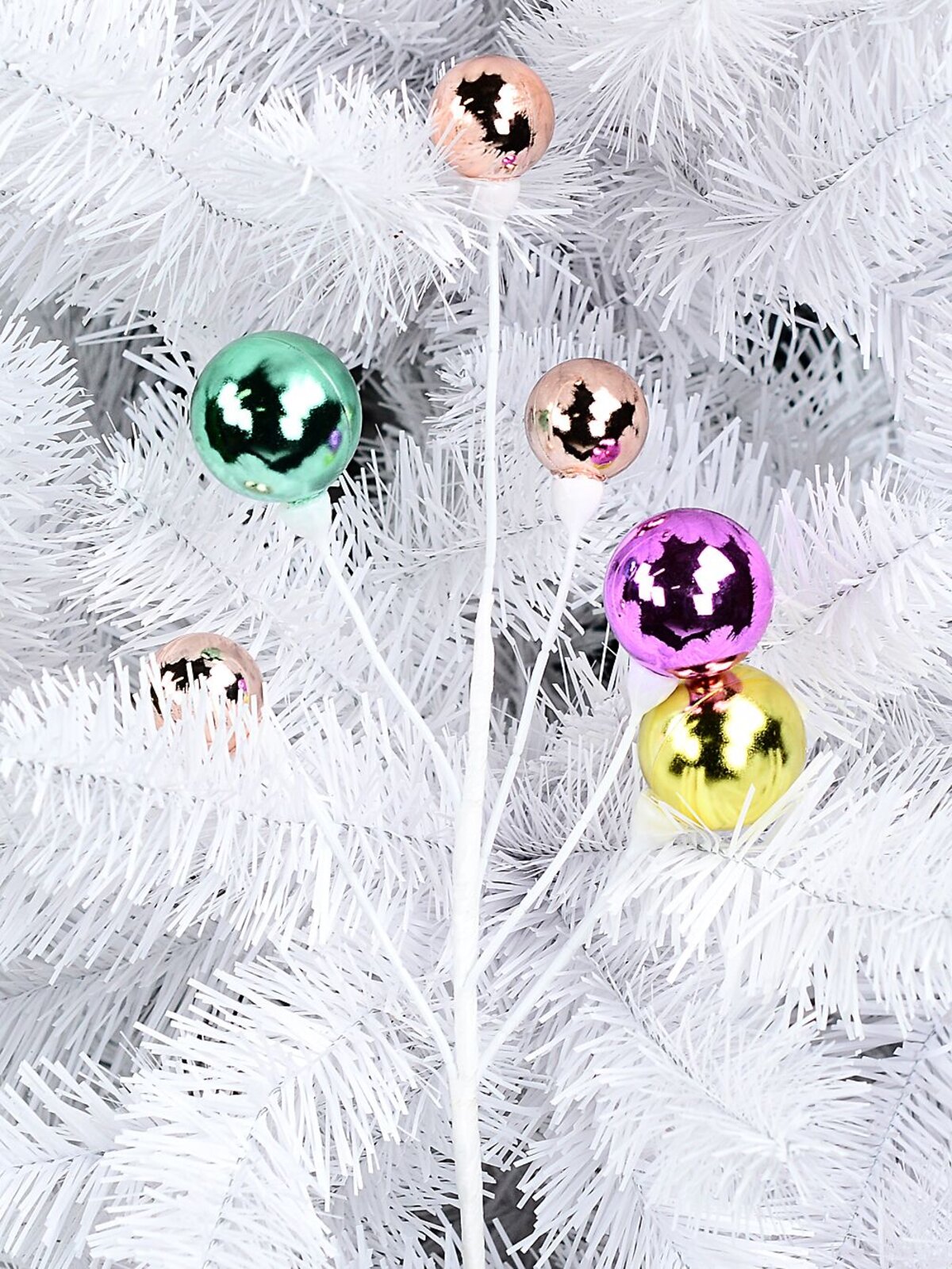 Shiny Multi Colour Pastel Bauble Long Christmas Clip Stem | 41cm — image 2