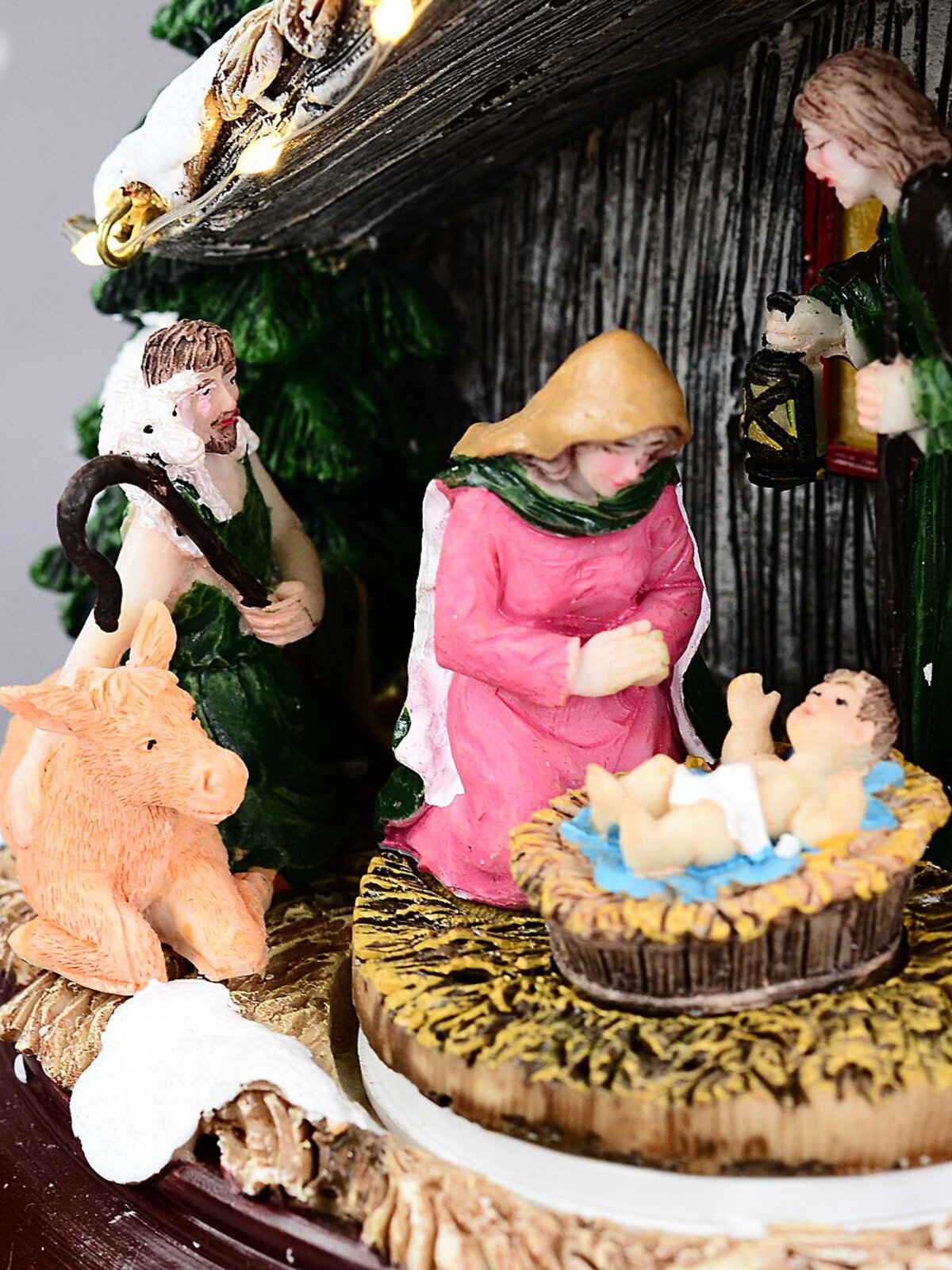 42cm Nativity Tree Stable With Manger & Animated Angel LED Christmas Scene — image 5