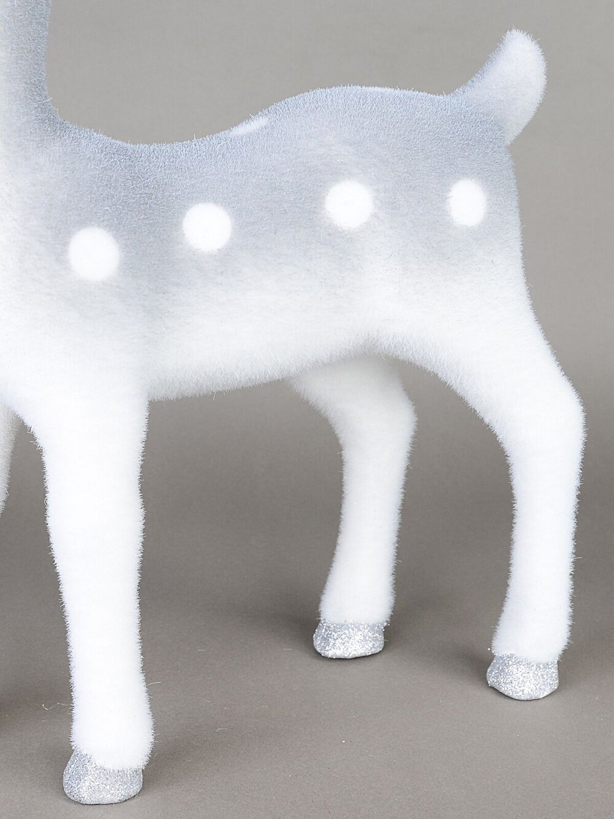 44cm White & Silver Glitter Flocked Standing Reindeer Ornament — image 6