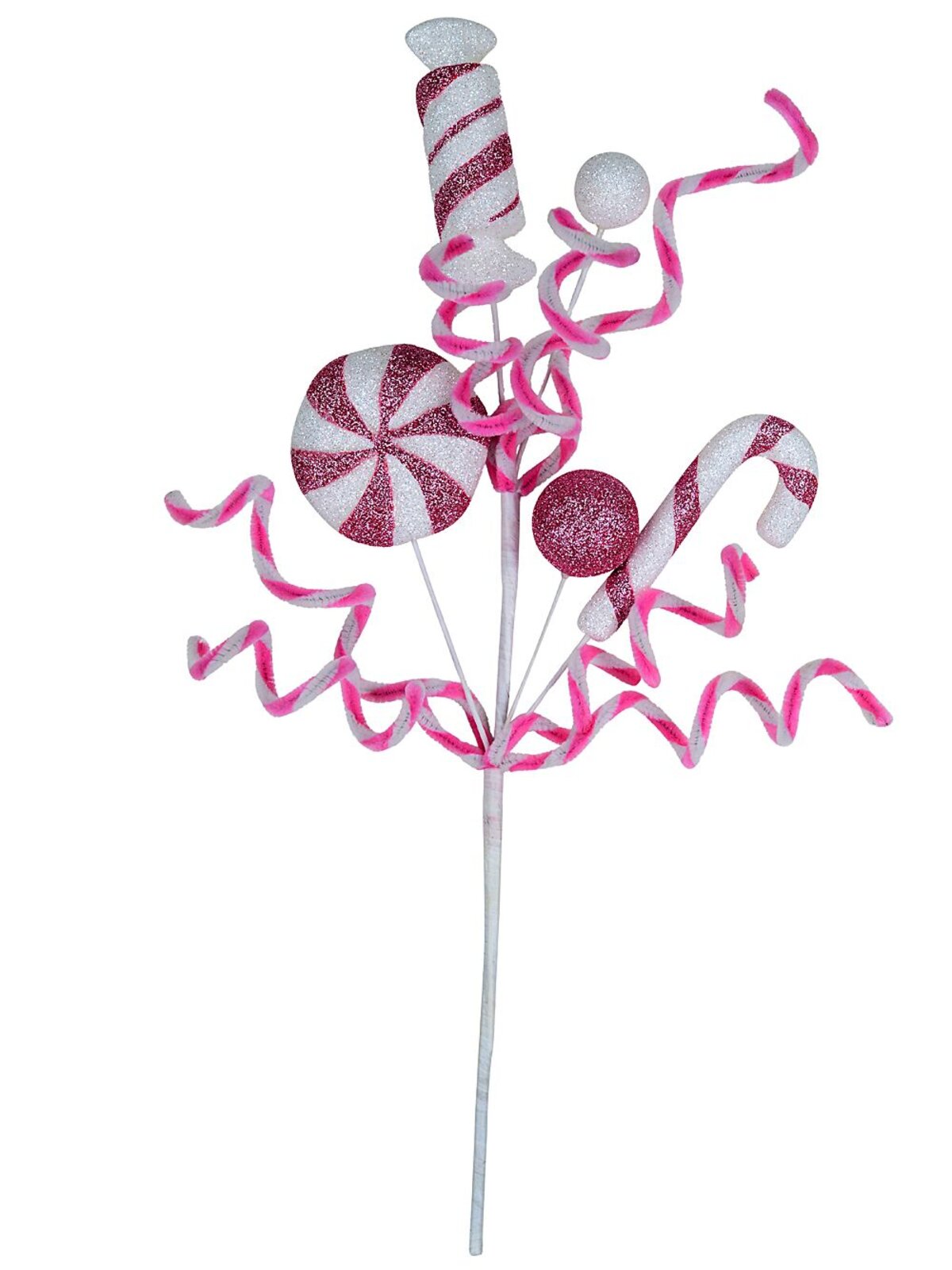 Pink & White Candy Confectionery Long Christmas Stem | 45cm — image 4