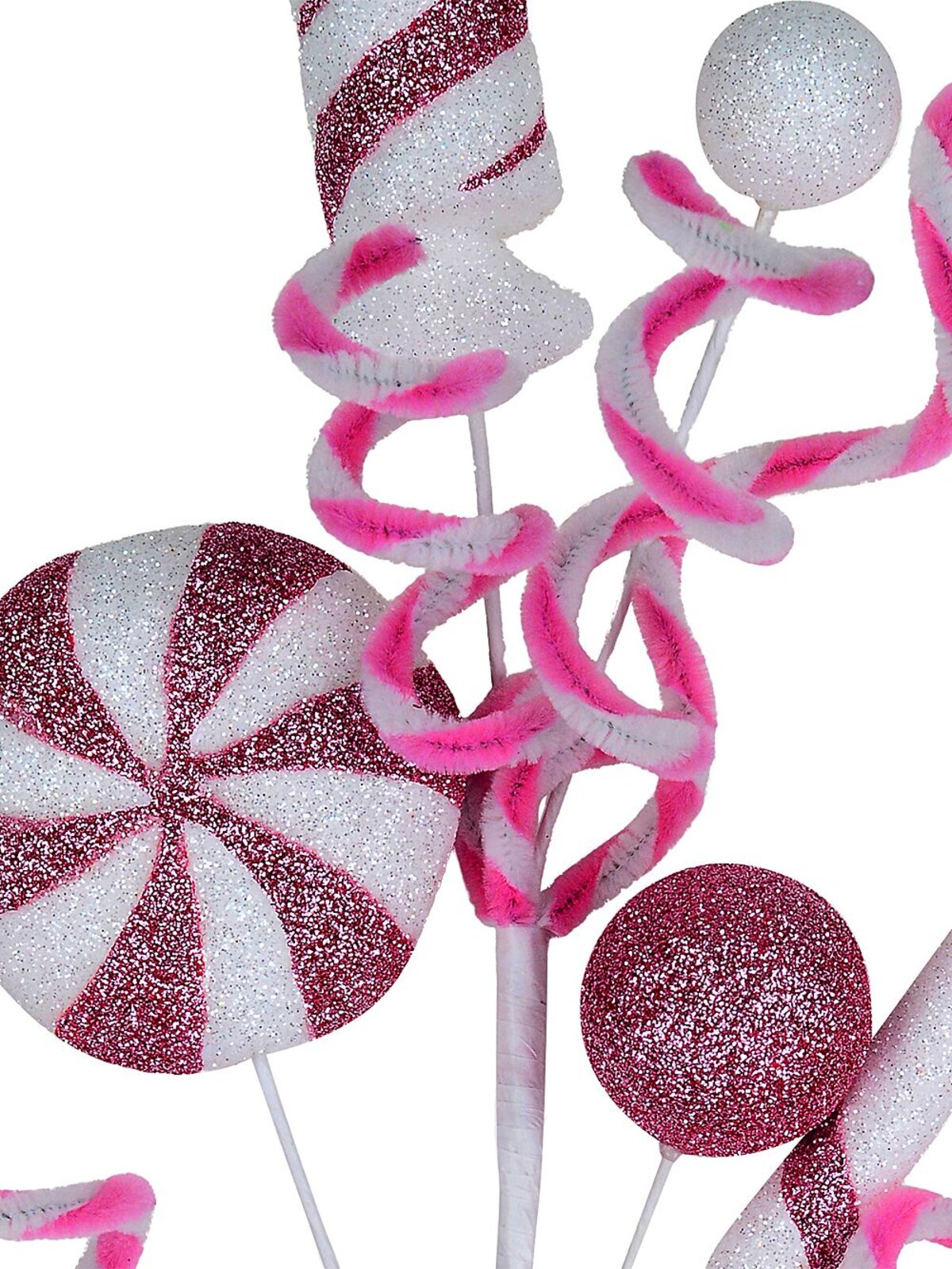Pink & White Candy Confectionery Long Christmas Stem | 45cm — image 4
