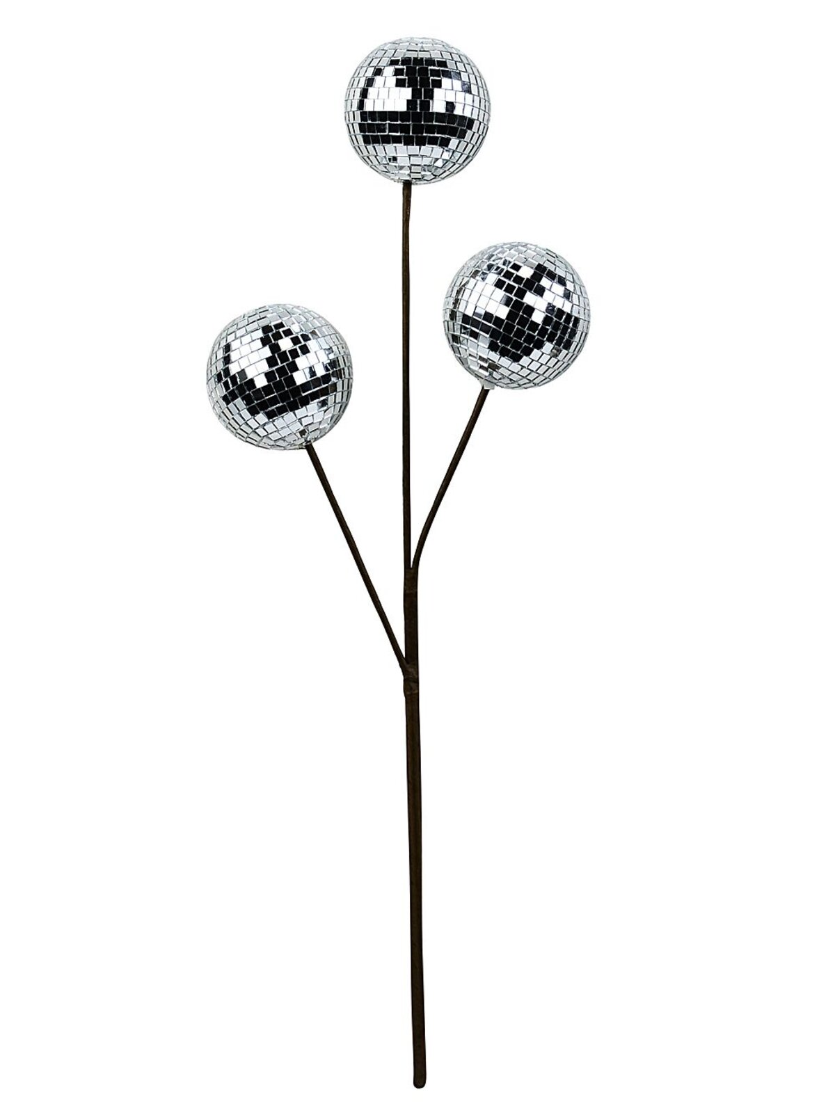 Silver Reflective Mirror Ball Spray Long Christmas Stem | 46cm — image 4