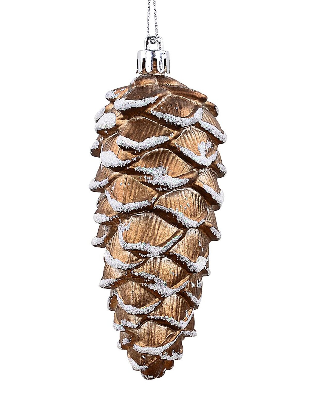 4x 11cm Rustic Natural Look Pinecones With Snow Frosted Tips — image 4