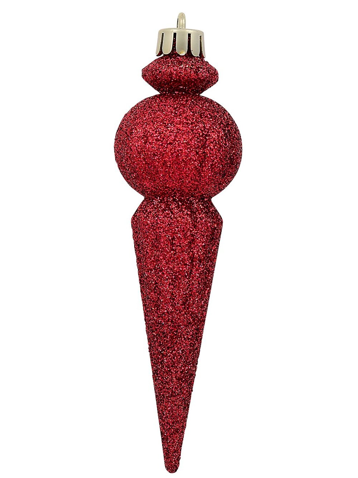 4x 15cm Shiny Burgundy & Red Glitter Christmas Finial Icicles — image 4