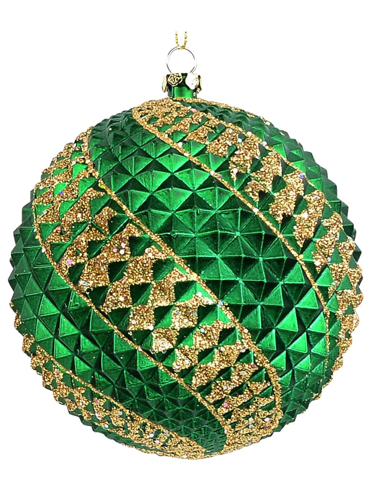 4x Dynamic Red & Green Signature Durian Gold Swirl Baubles | 10cm — image 6
