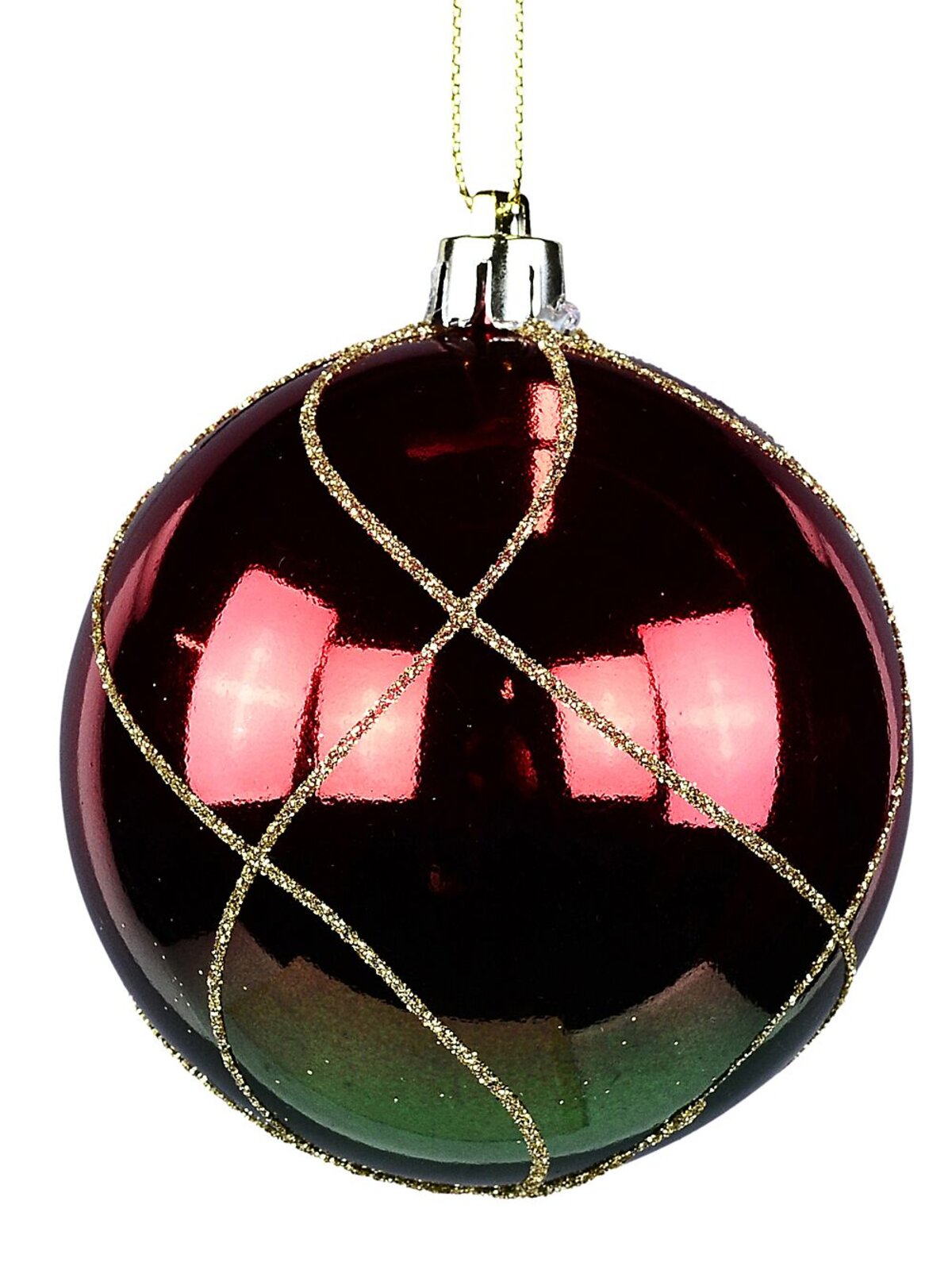 4x Dynamic Red & Green Statement Optical Fusion Glitter Baubles | 80mm — image 3