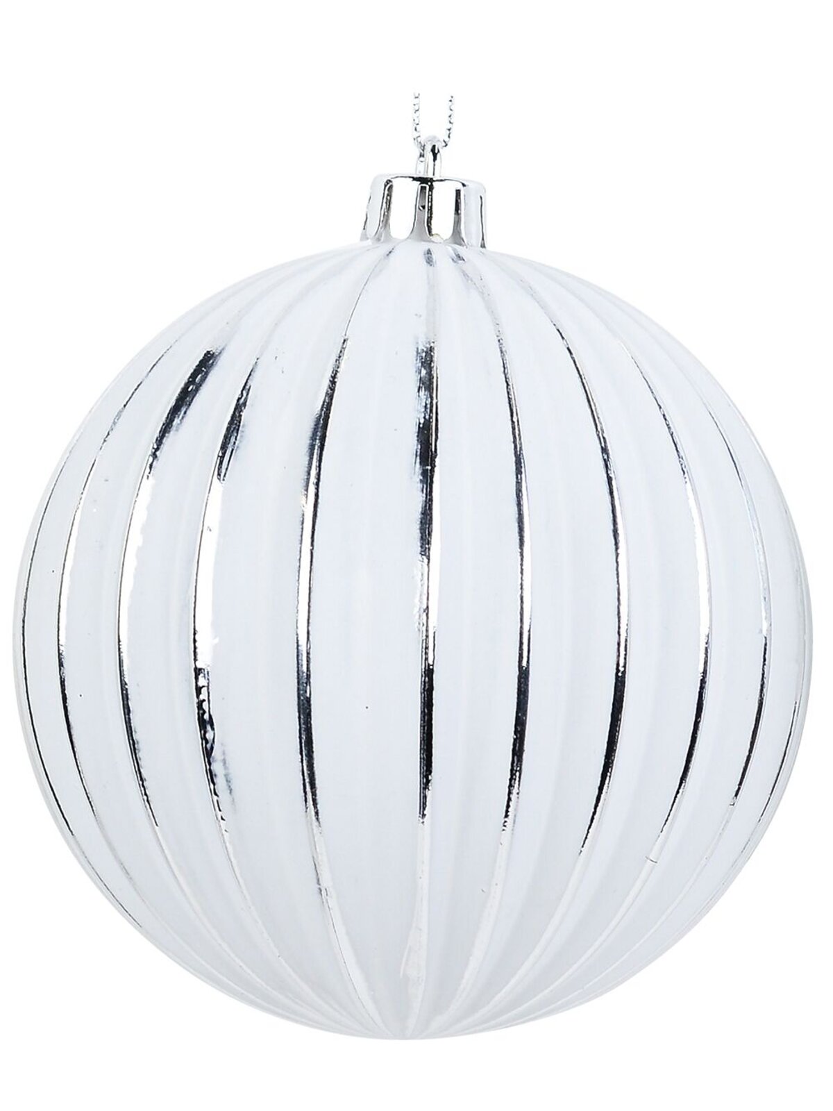 4x Dynamic White & Silver Signature Multi Textured Baubles | 10cm — image 9
