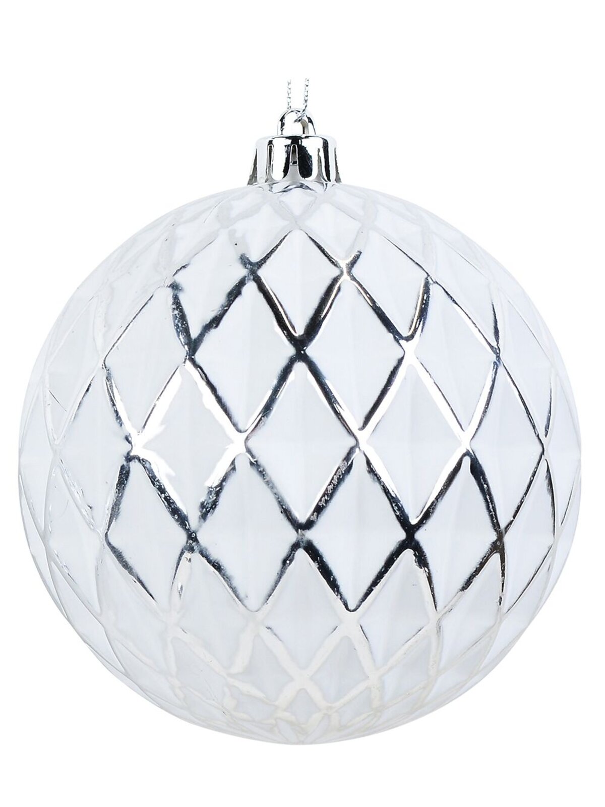 4x Dynamic White & Silver Signature Multi Textured Baubles | 10cm — image 10