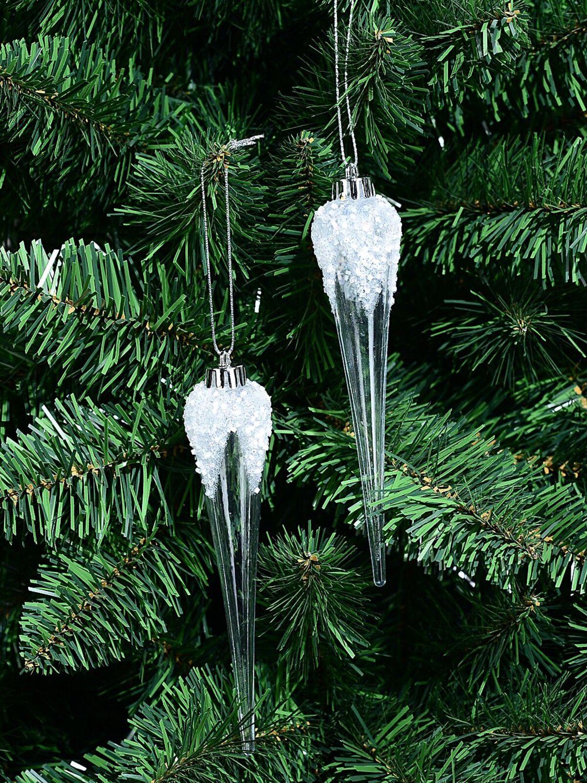4x Frosted & Clear Icicle Whimsical Essential Ornament | 15cm — image 2