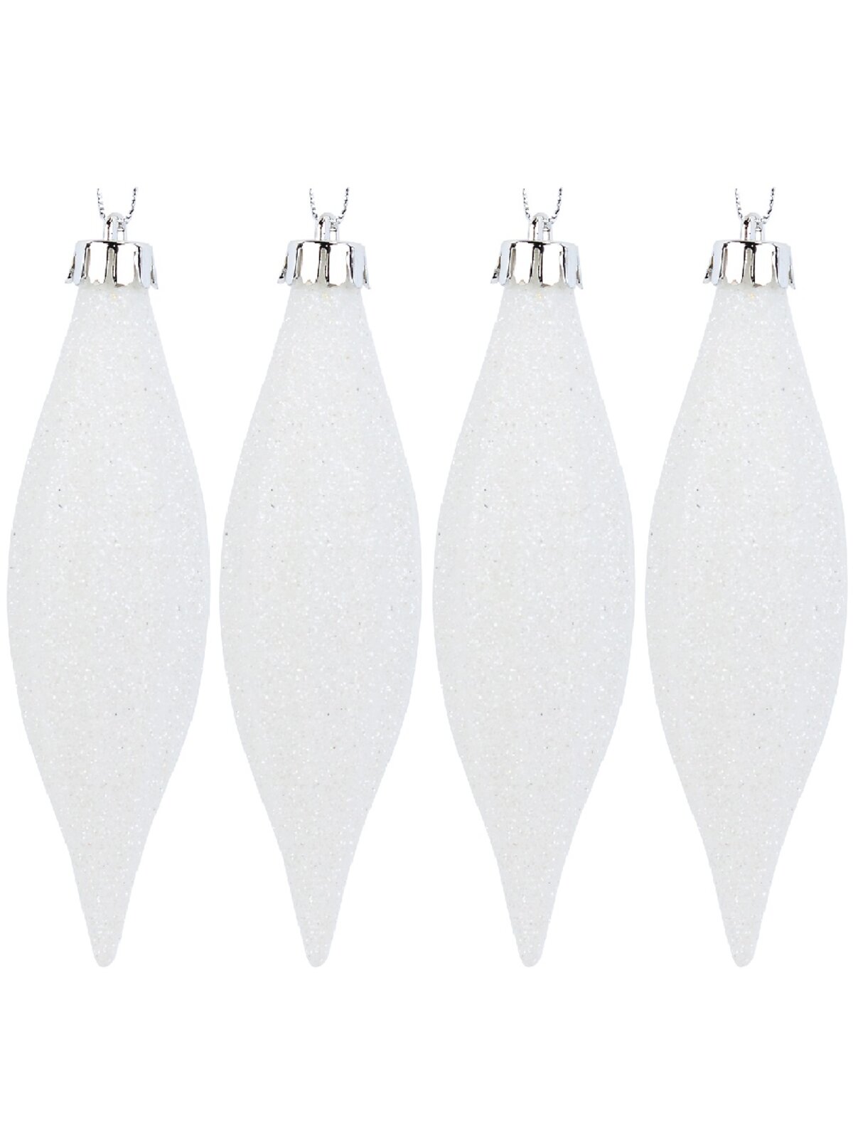 4x Icy White Lustrous Signature Iridescent Finial Drop | 14cm — image 3