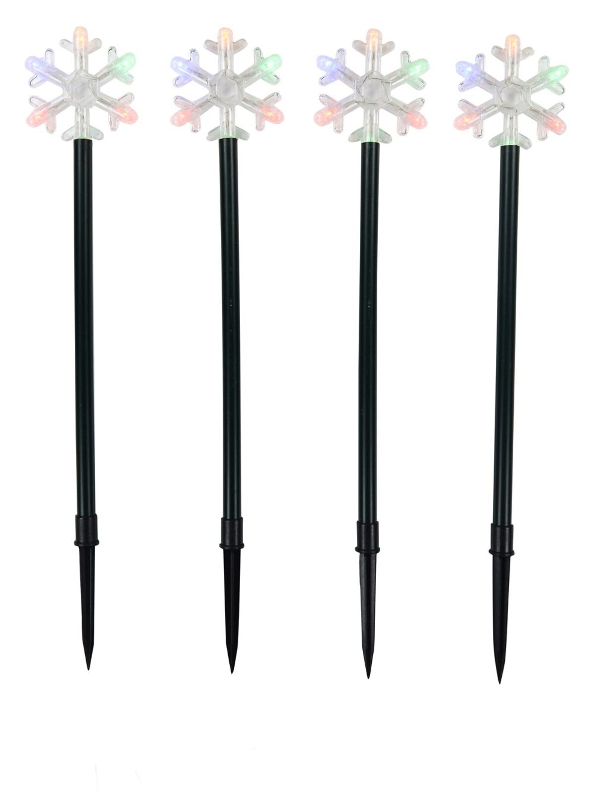 4x LED Christmas Snowflake Path Lights - Multi Colour Star Garden Stakes | 55cm — image 4