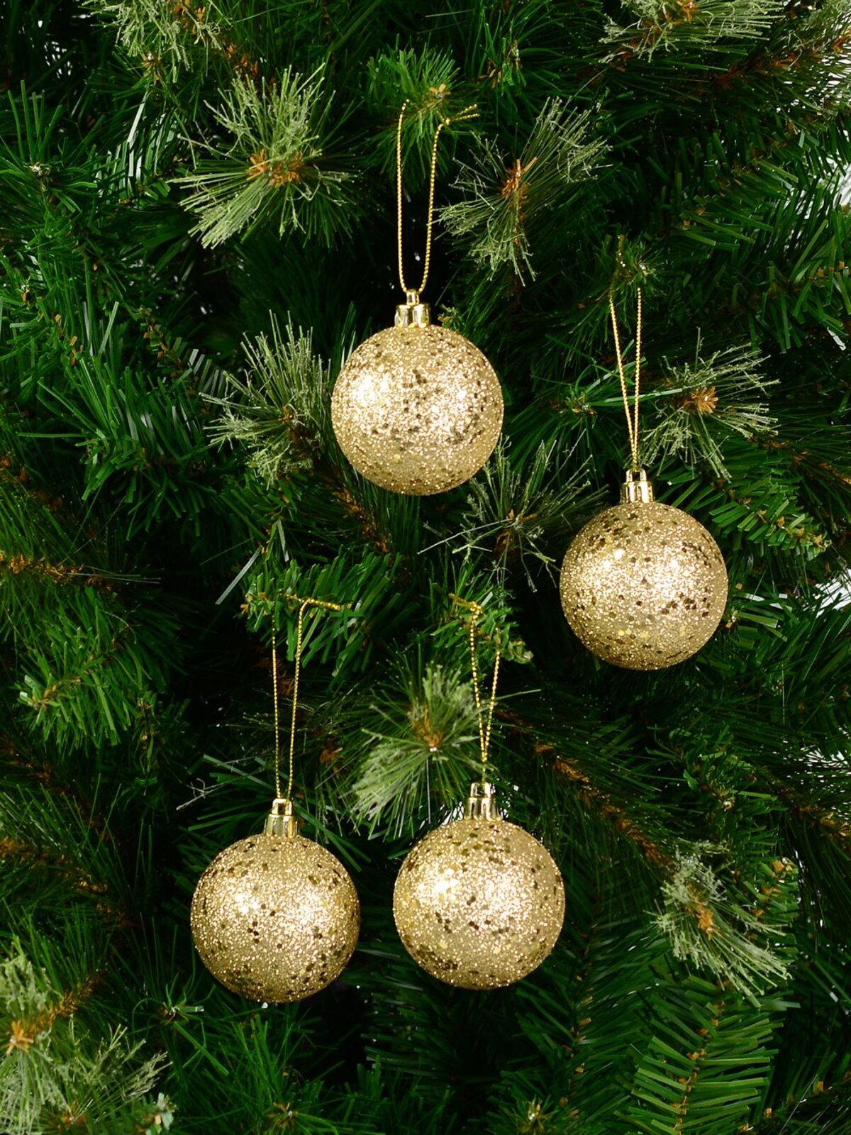 4x Lustrous Gold Statement Sequin & Glitter Baubles | 80mm — image 2