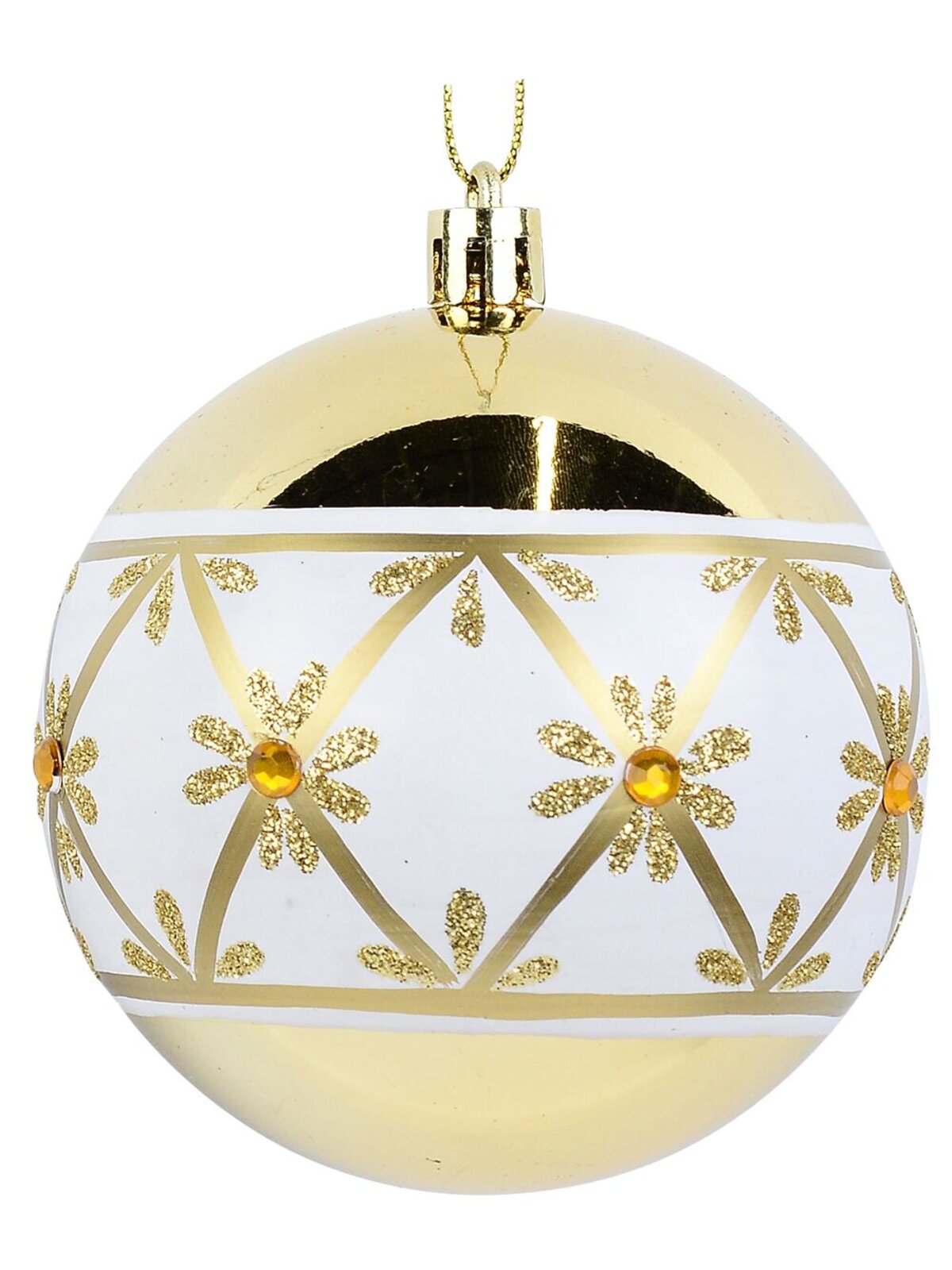 4x Opulent White & Gold Statement Filigree & Teardrop Baubles | 80mm — image 4