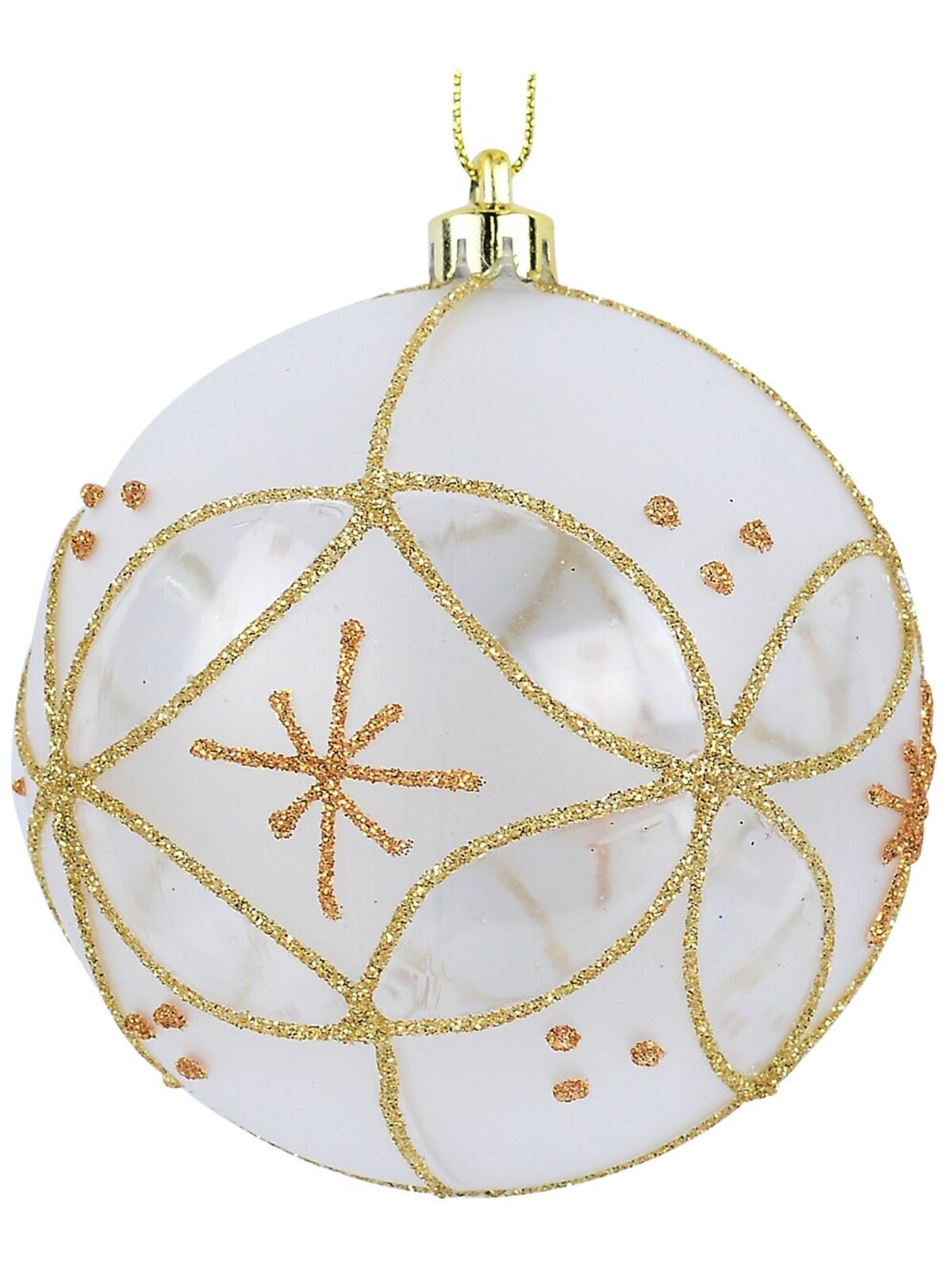 4x Radiant Frost & Clear Statement Multi Tone Glitter Baubles | 80mm — image 3