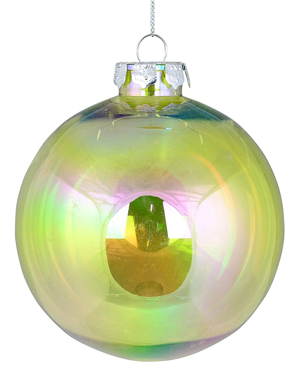 4x Radiant Iridescent Green Signature Soap Bubble Baubles | 10cm — image 3