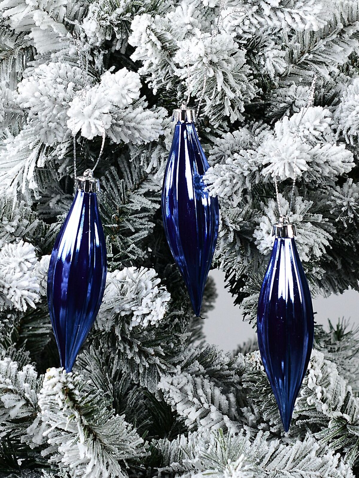 4x Royal Blue Lustrous Signature Shiny Finial Drops | 14cm — image 2