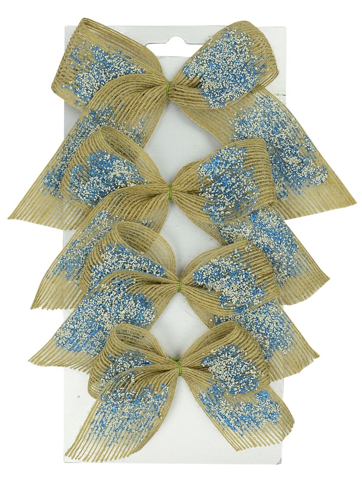 4x Silver & Turquoise Hessian Whimsical Essential Bows | 19cm