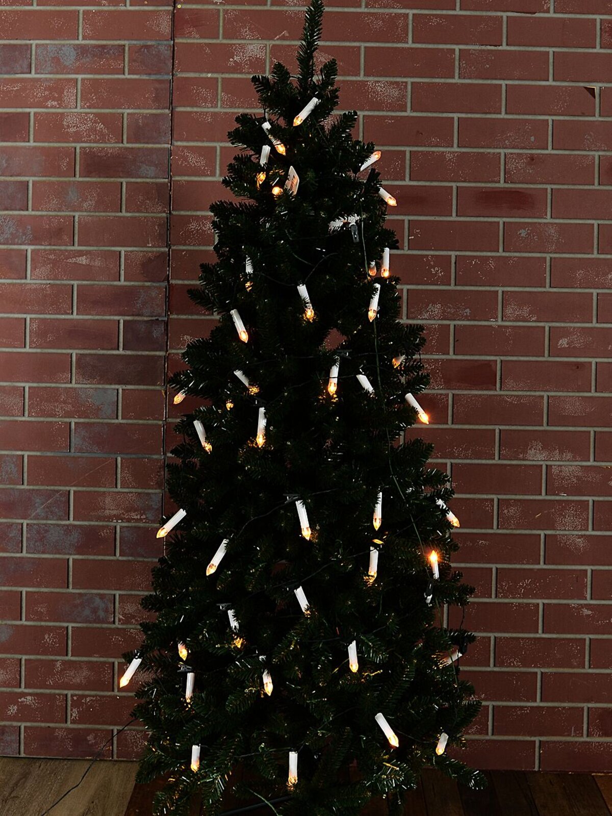 50 Warm White LED Static Flame White Christmas Candles With Clips | 4m — image 2