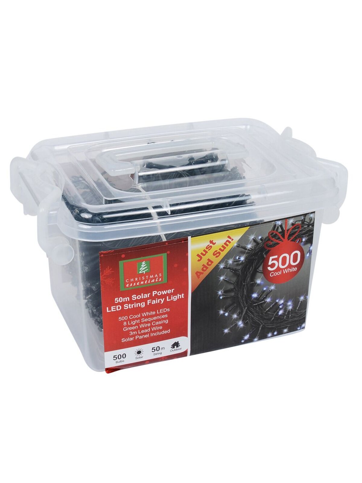 500 Cool White LED Solar String Fairy Lights 8 Function | 50m — image 6