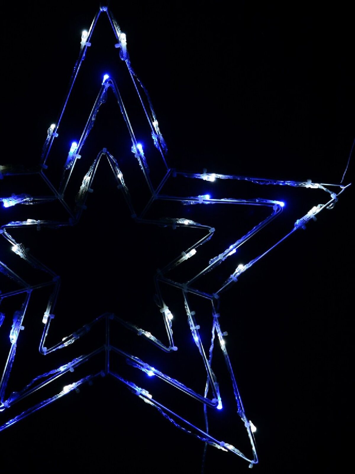 50cm Concentric Christmas Stars With Blue & Cool White LED String Light — image 2