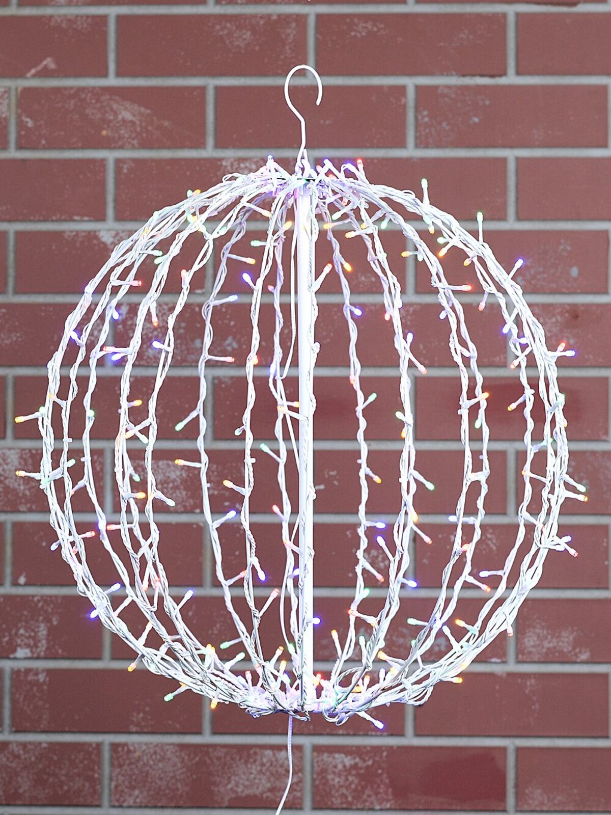 50cm Multi Colour LED String Hanging White Sphere Light Display — image 5