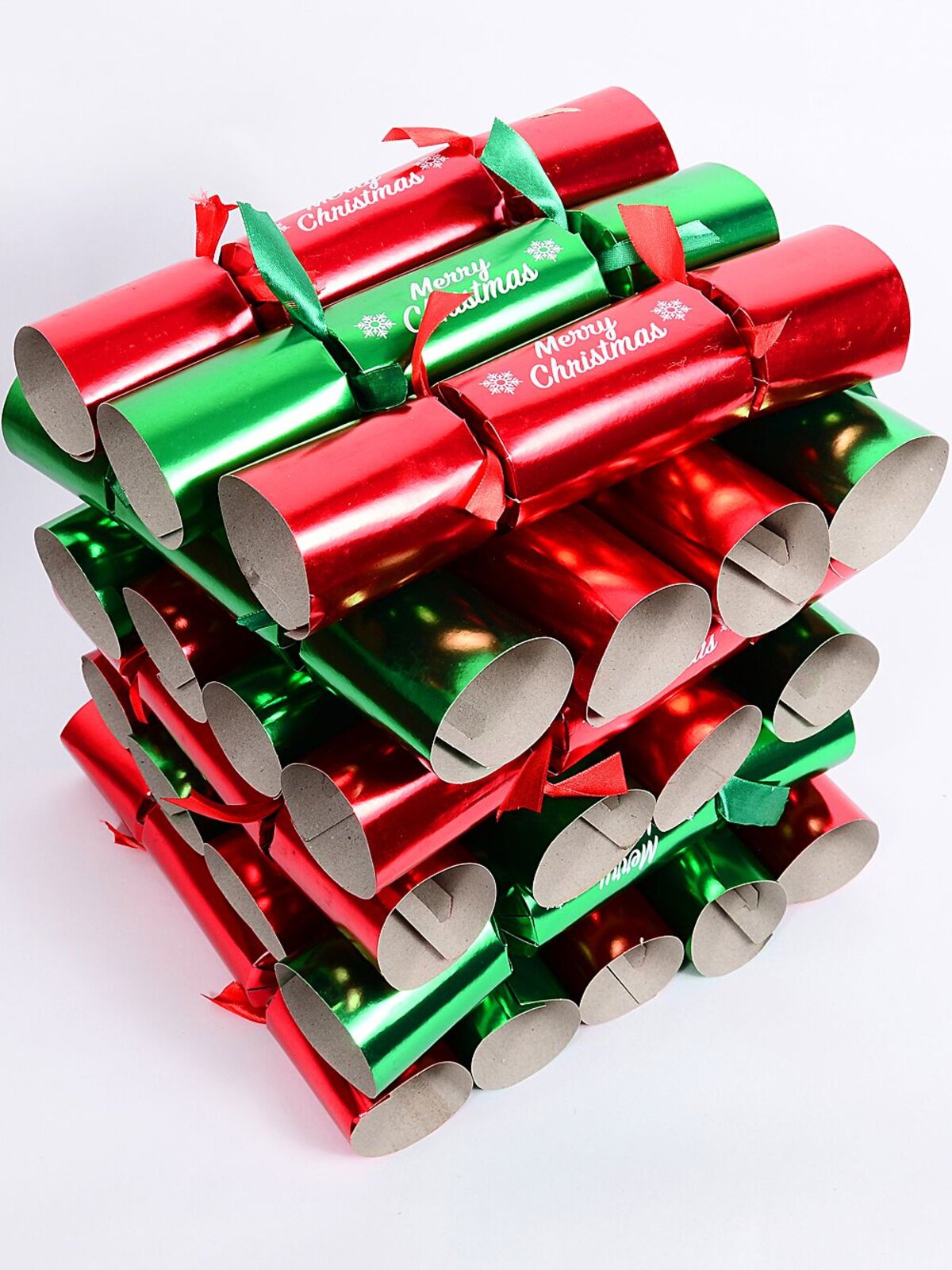 50x Red & Green Foil Merry Christmas Bon Bons (Crackers) | 29cm — image 5