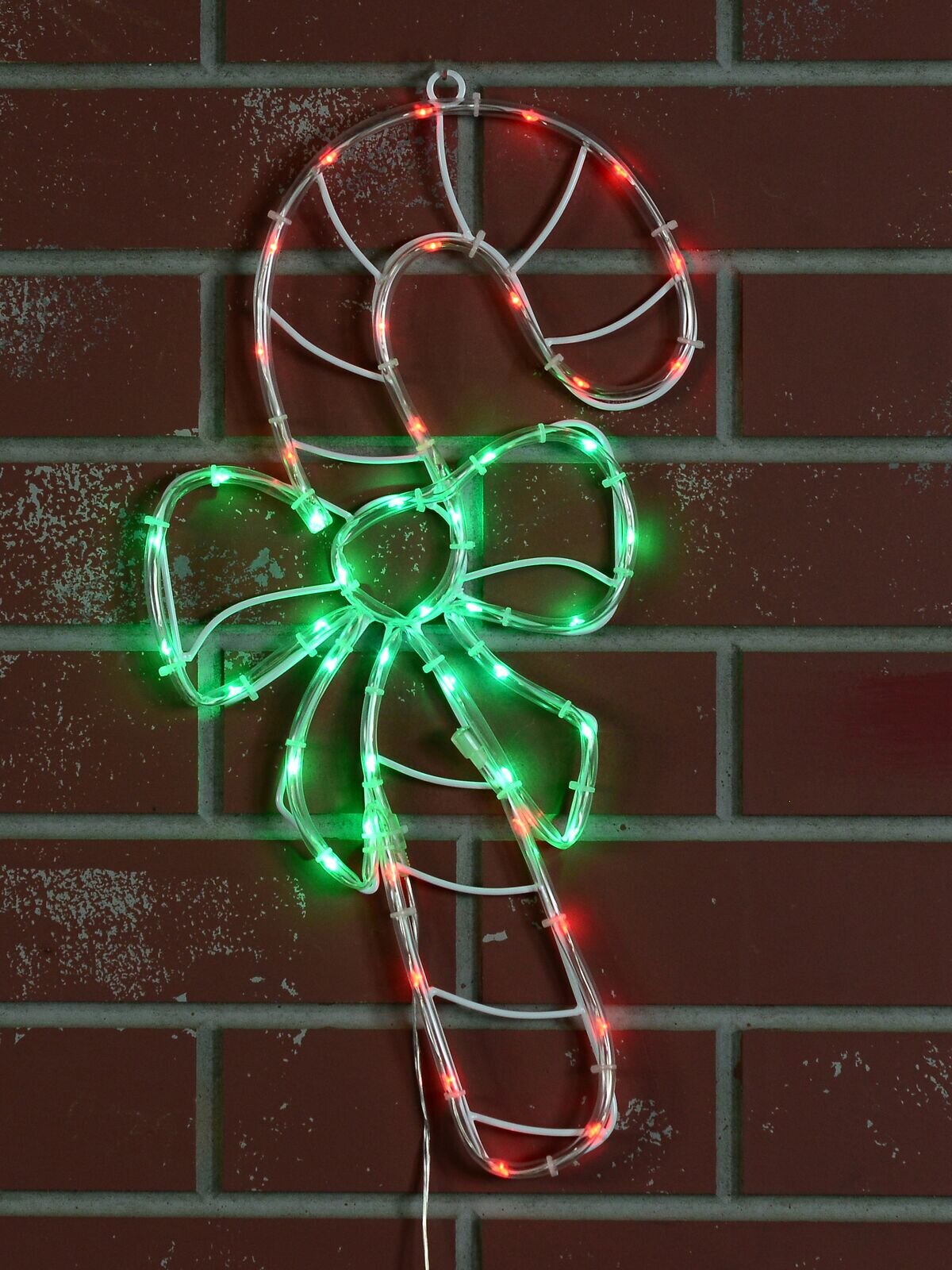 52cm Outdoor Candy Cane & Bow LED Noodle Rope Light Motif — image 5