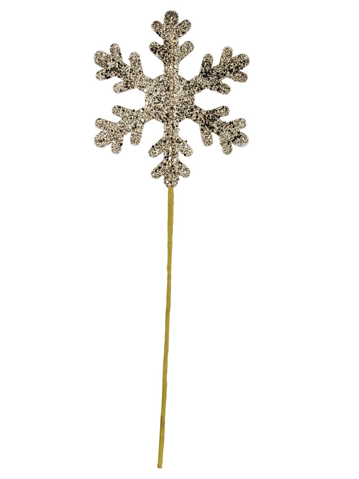 Shiny Champagne Snowflake With Diamante Long Christmas Stem | 52cm — image 3