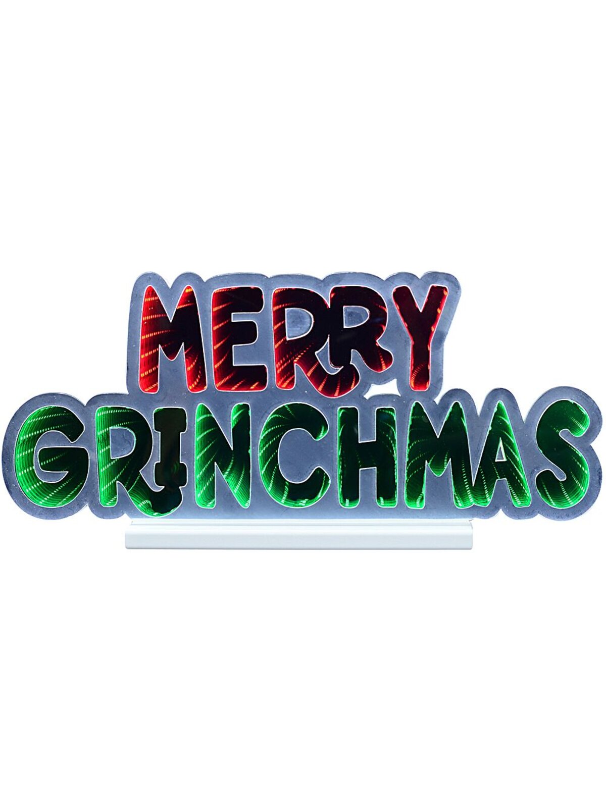 53cm Merry Grinchmas Infinity Mirror With Red & Green LED Light Display — image 4