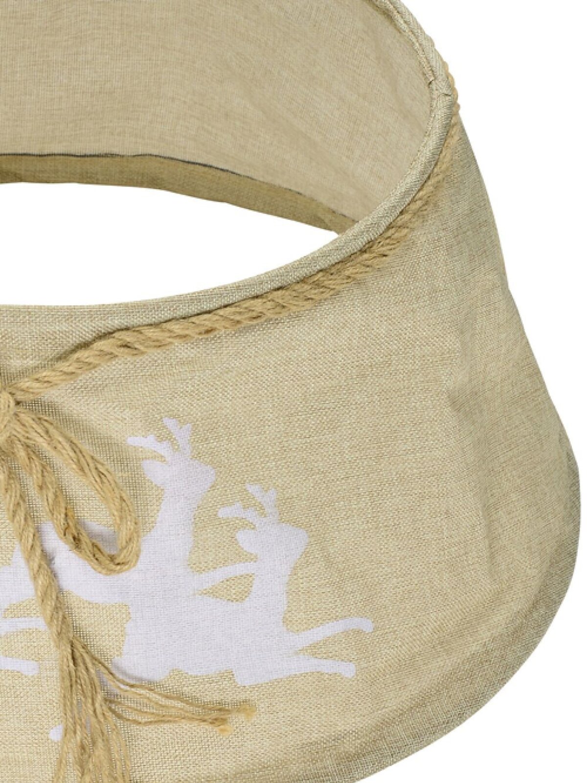 58cm Burlap Christmas Tree Collar With Reindeer Print & Rope Bow — image 3
