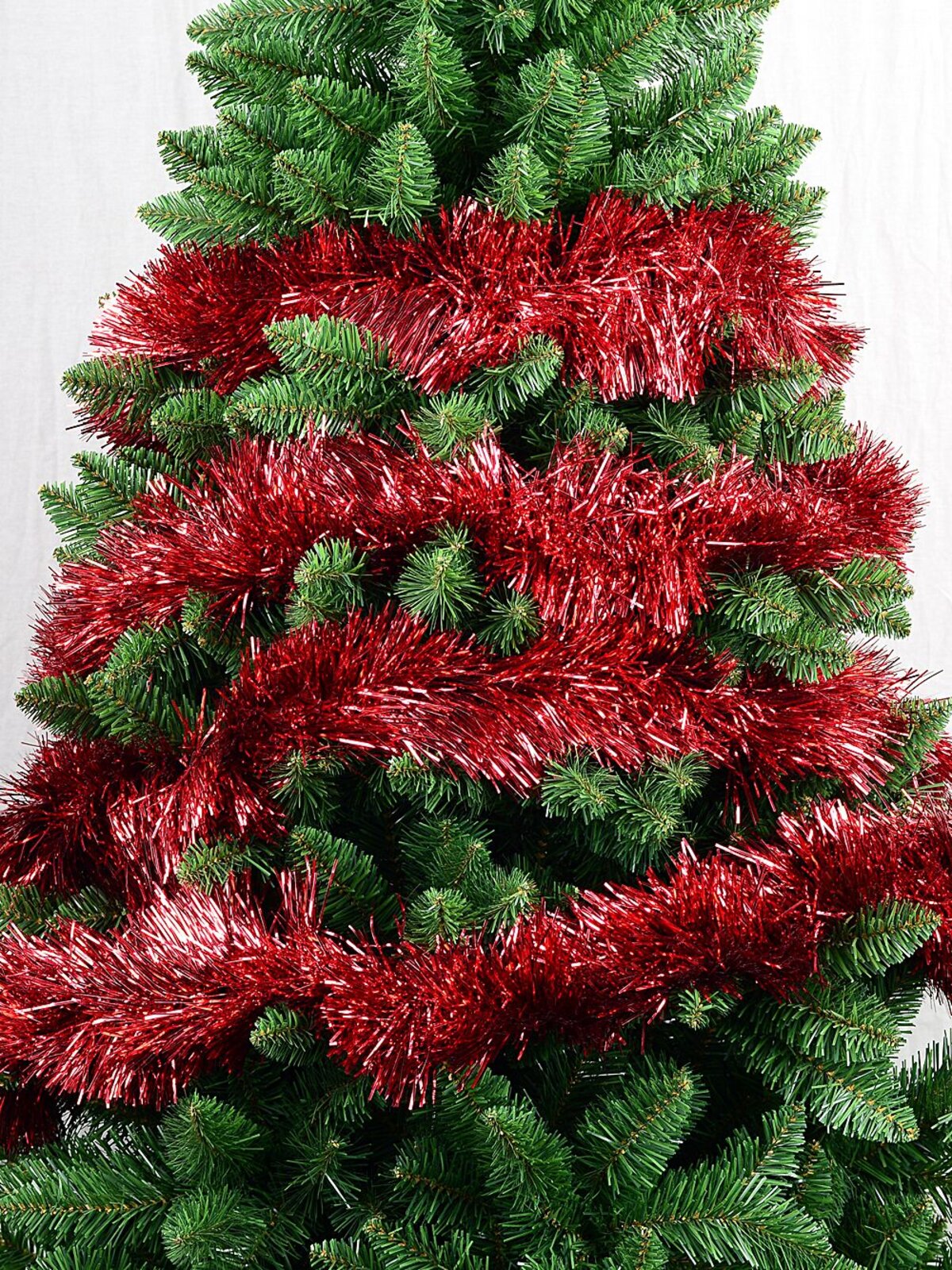 5m Red Metallic Fir Needle 8ply 15cm Tinsel Garland — image 2