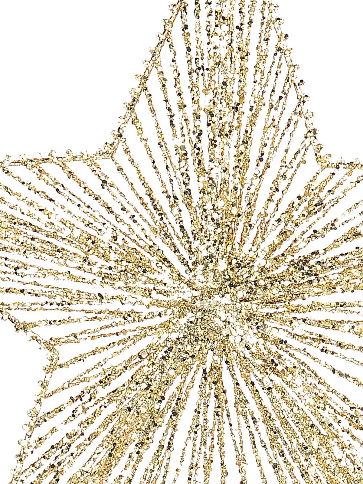 Gold Glitter & Sequin Wire Christmas Star Tree Top Long Stem | 63cm — image 3