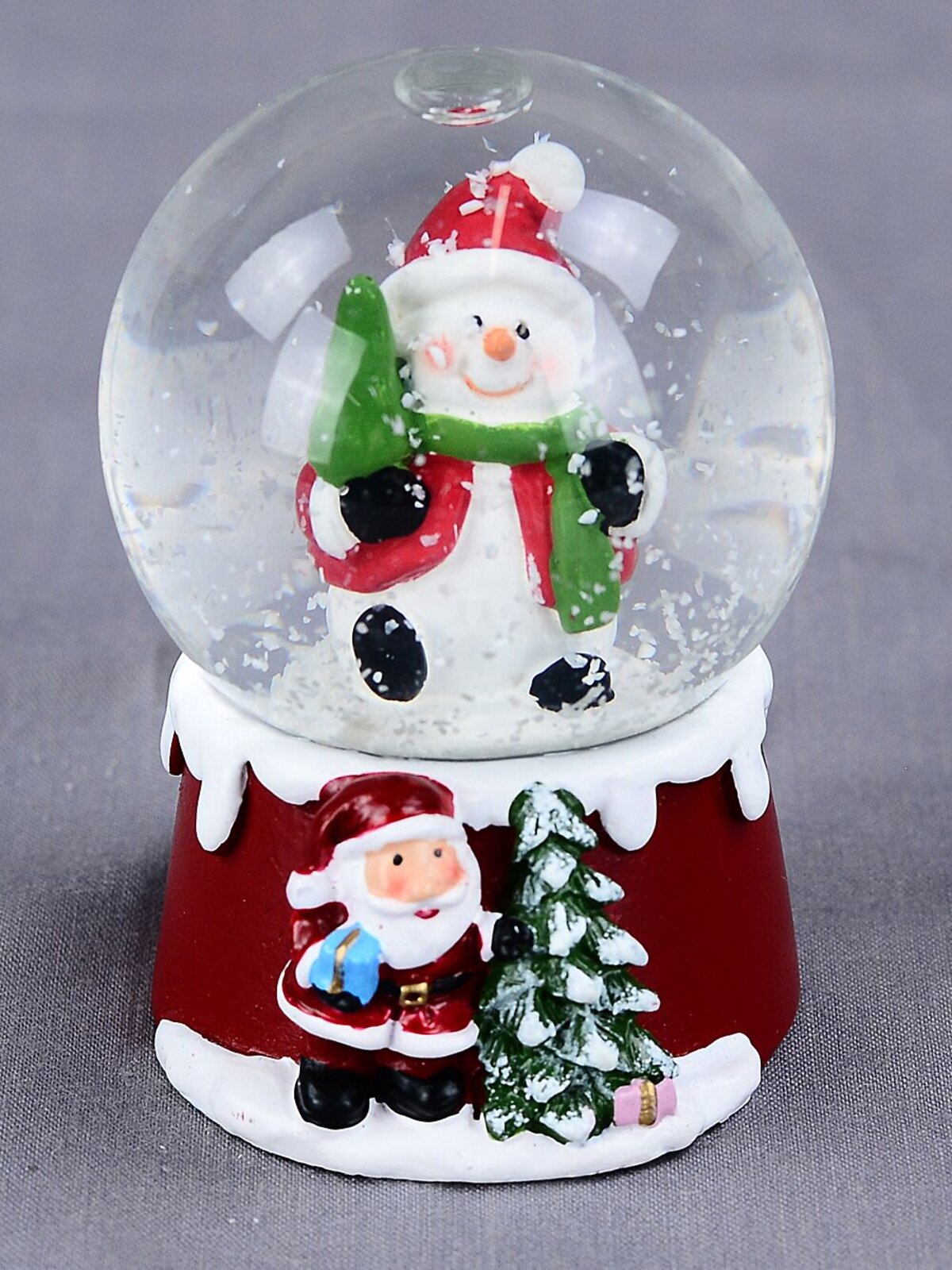 65mm Snowman With Tree Christmas Mini Waterball Snow Globe Ornament — image 3