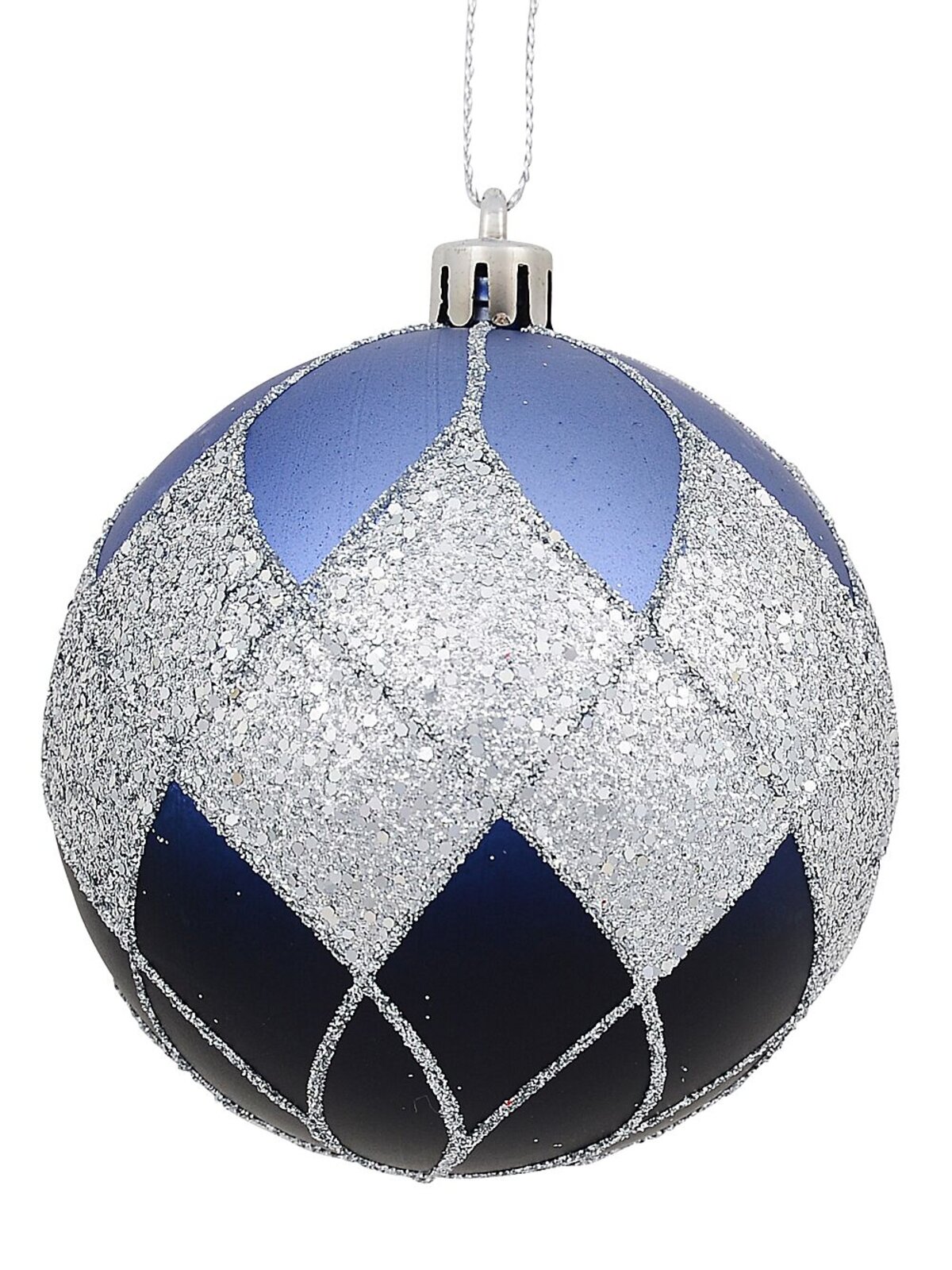 6x Dynamic Ombre Blue Statement Glitter Quadrilateral Baubles | 80mm — image 4