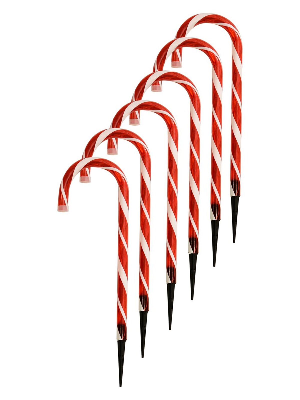 6x LED Christmas Candy Cane Path Lights - Red & White Garden Stakes | 54cm — image 5