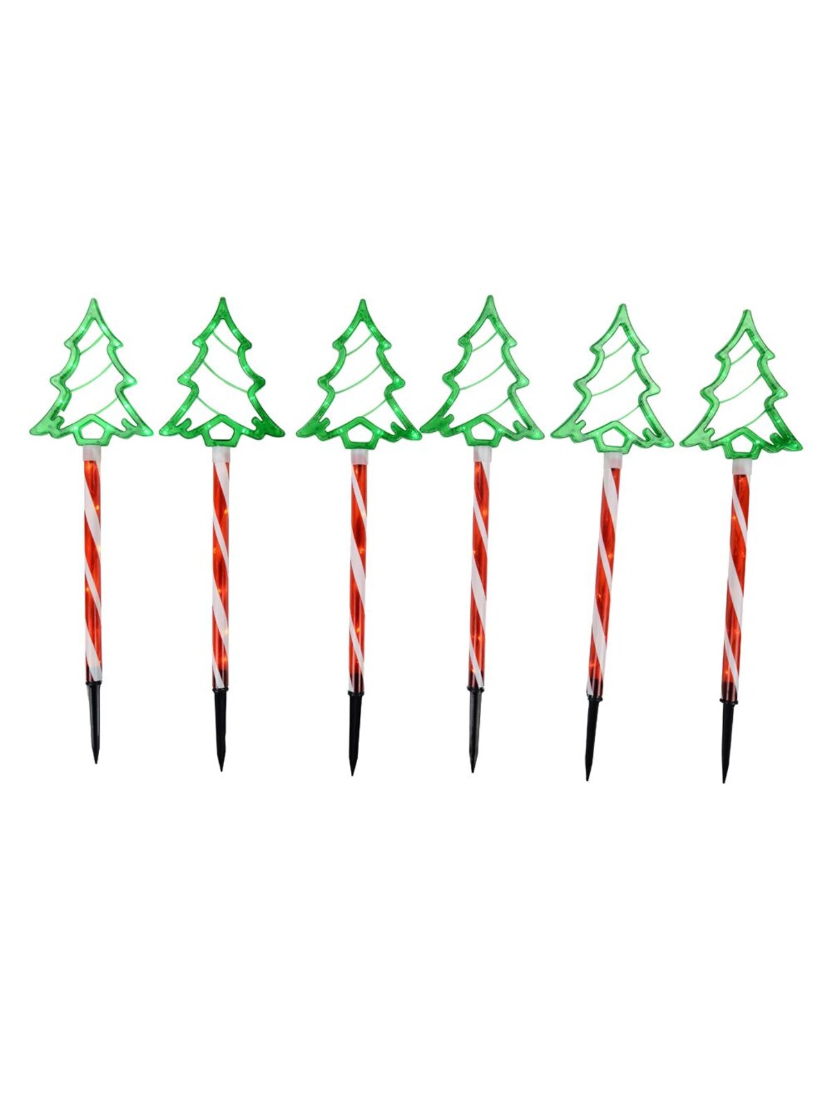 6x LED Christmas Tree & Spiral Path Lights - Hybrid Solar & Electric Stakes | 61cm — image 6