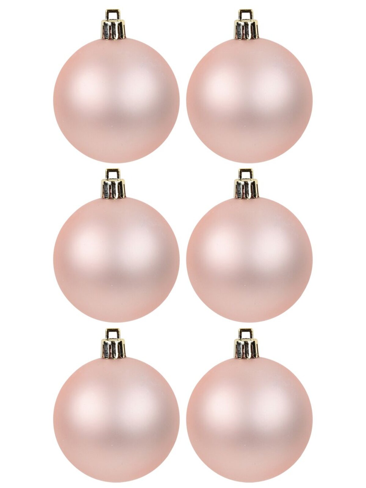 6x Lustrous Light Rose Gold Essential Matte Baubles | 60mm — image 3