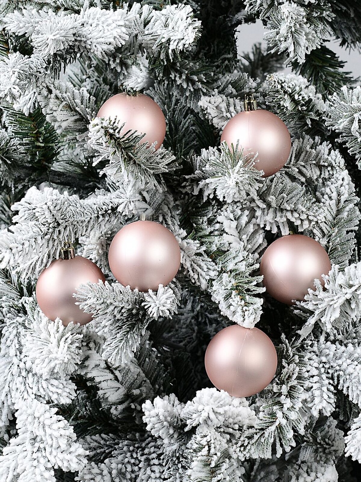6x Lustrous Light Rose Gold Essential Matte Baubles | 60mm — image 2
