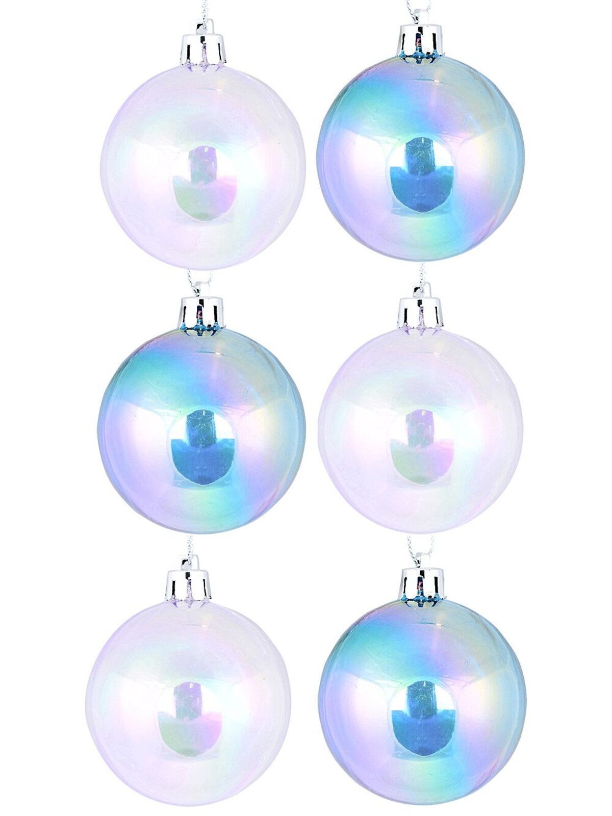 6x Radiant Iridescent Blue & Pink Essential Soap Bubble Baubles | 60mm — image 3