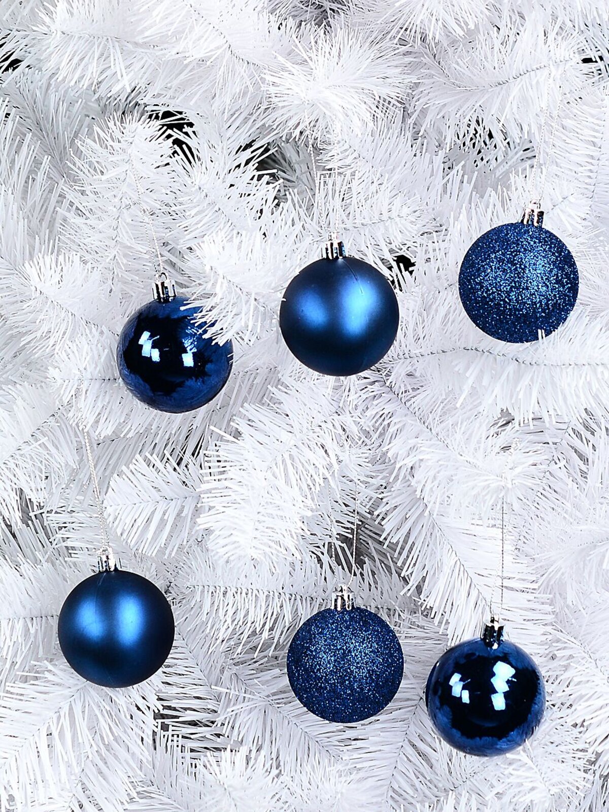 6x Timeless Blue Mixed Essential Baubles | 60mm — image 2