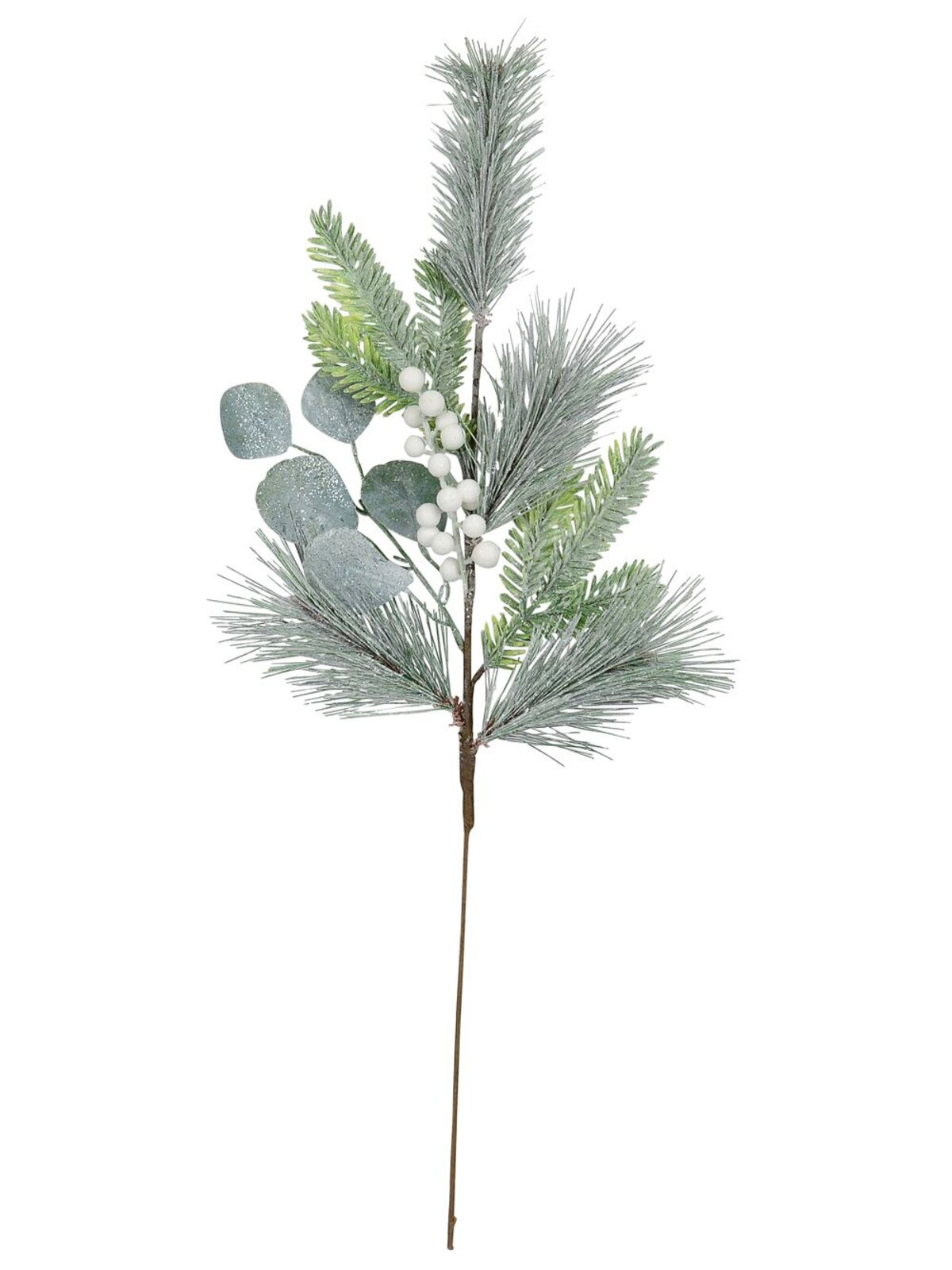 Three Style Pine Branches & White Berries Long Christmas Stem | 70cm — image 3