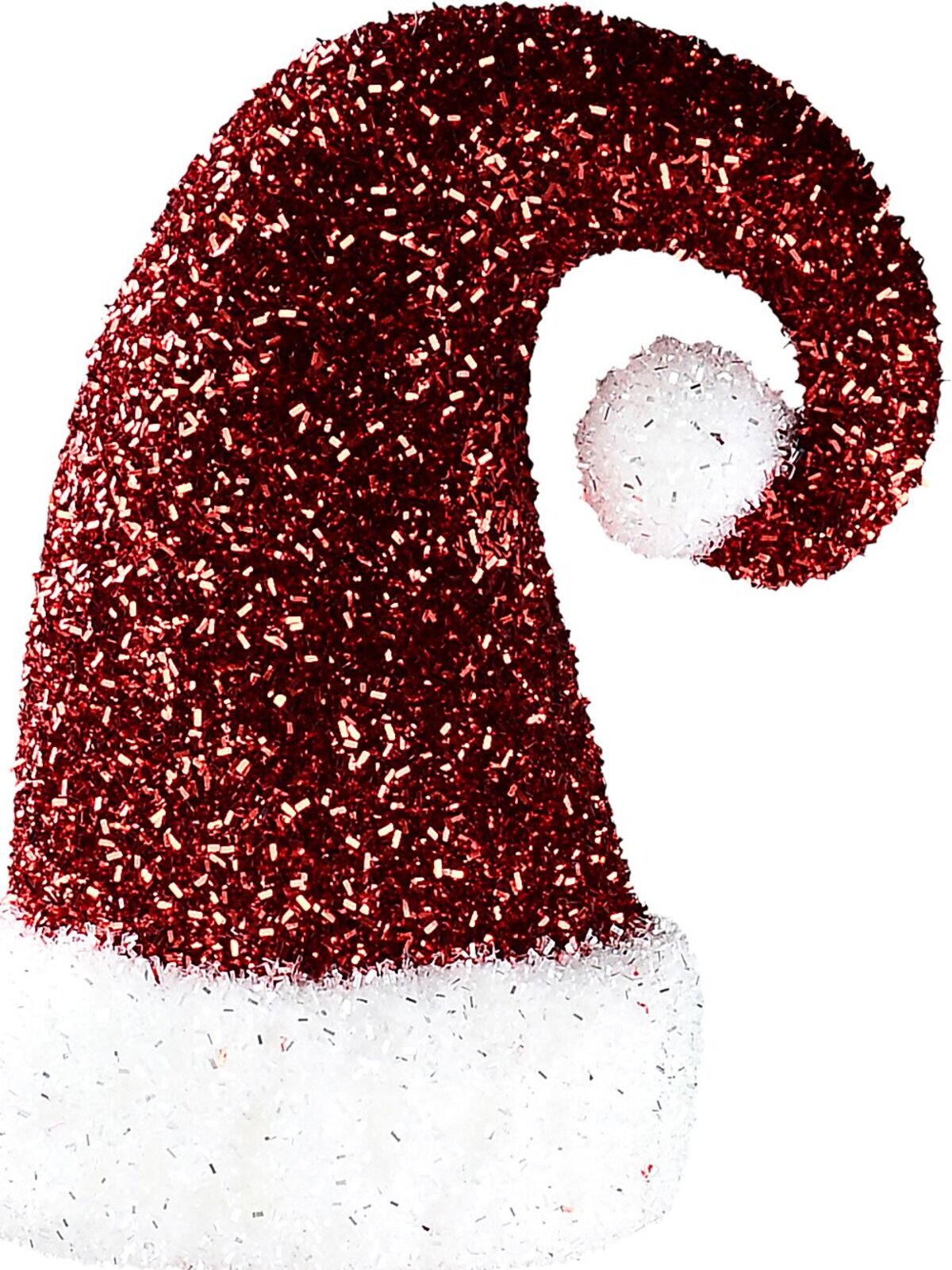 71cm Red 3D Santa Hat & White Trim Tinsel Plaque Long Christmas Stem — image 4