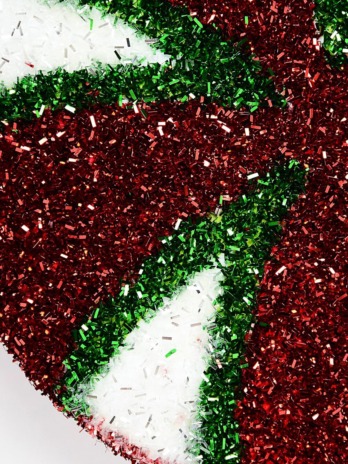 Red White & Green Peppermint Spiral Tinsel Plaque Long Christmas Stem | 71cm — image 4