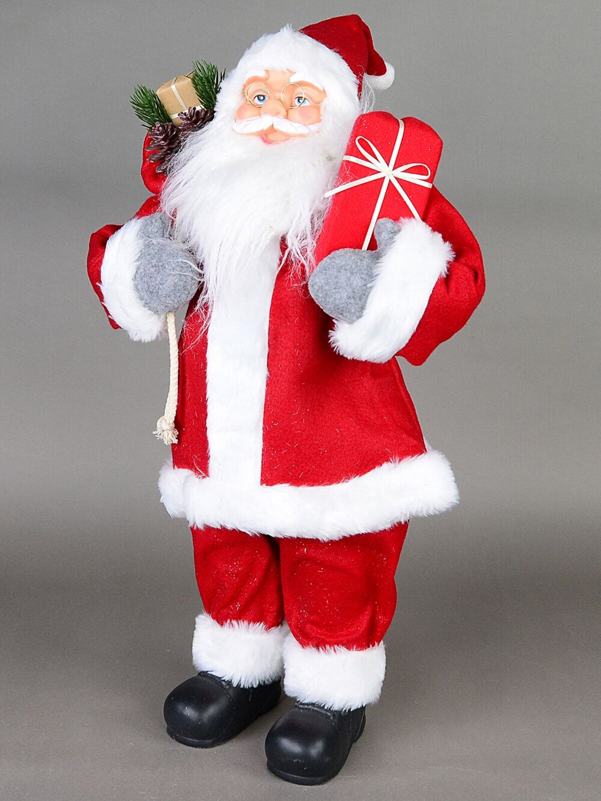 72cm Traditional Santa Claus With Present & Gift Sack Decorative Ornament — image 2