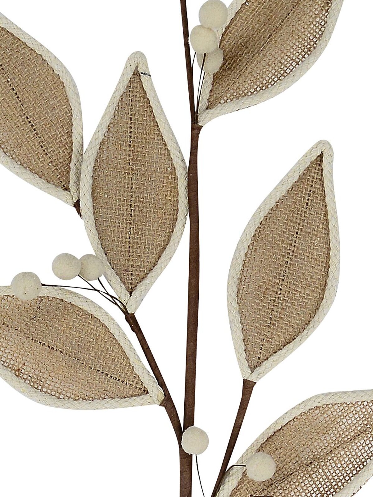 73cm Burlap Magnolia Leaf & Berry Branch Spray Long Christmas Stem — image 4