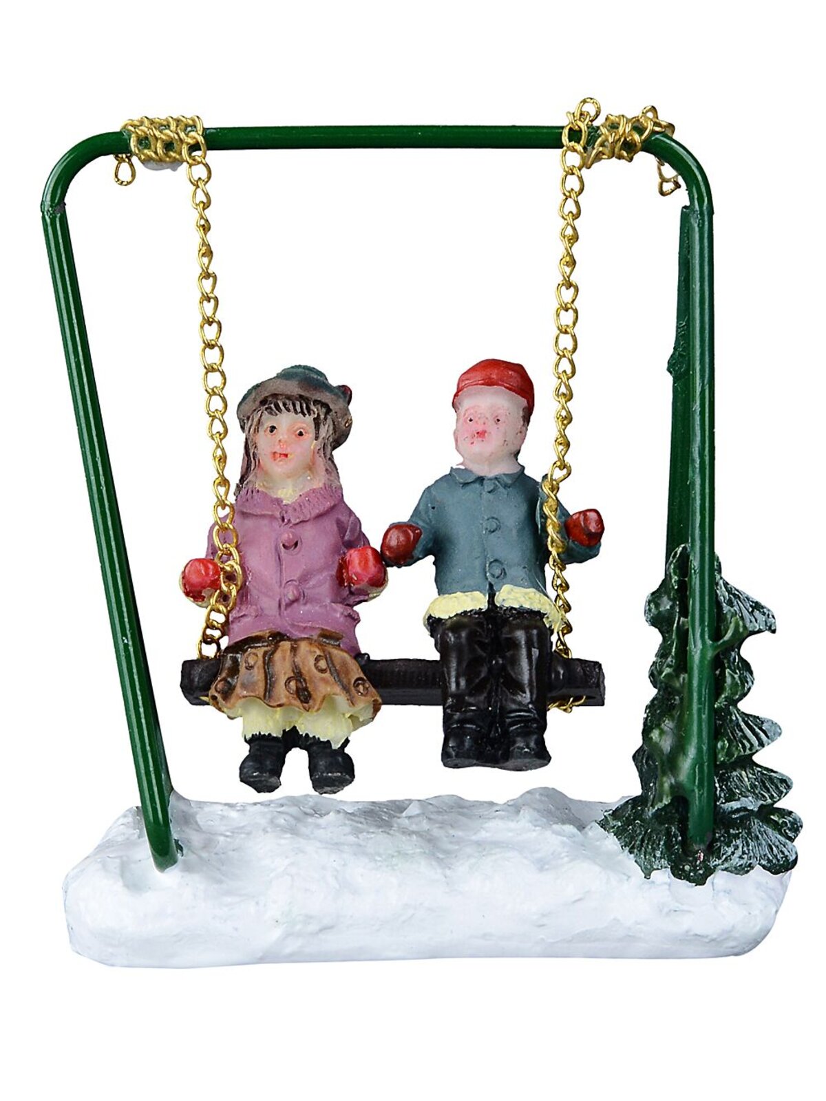 7x Santa & Family Park Village Scene | 10cm Tree — image 4