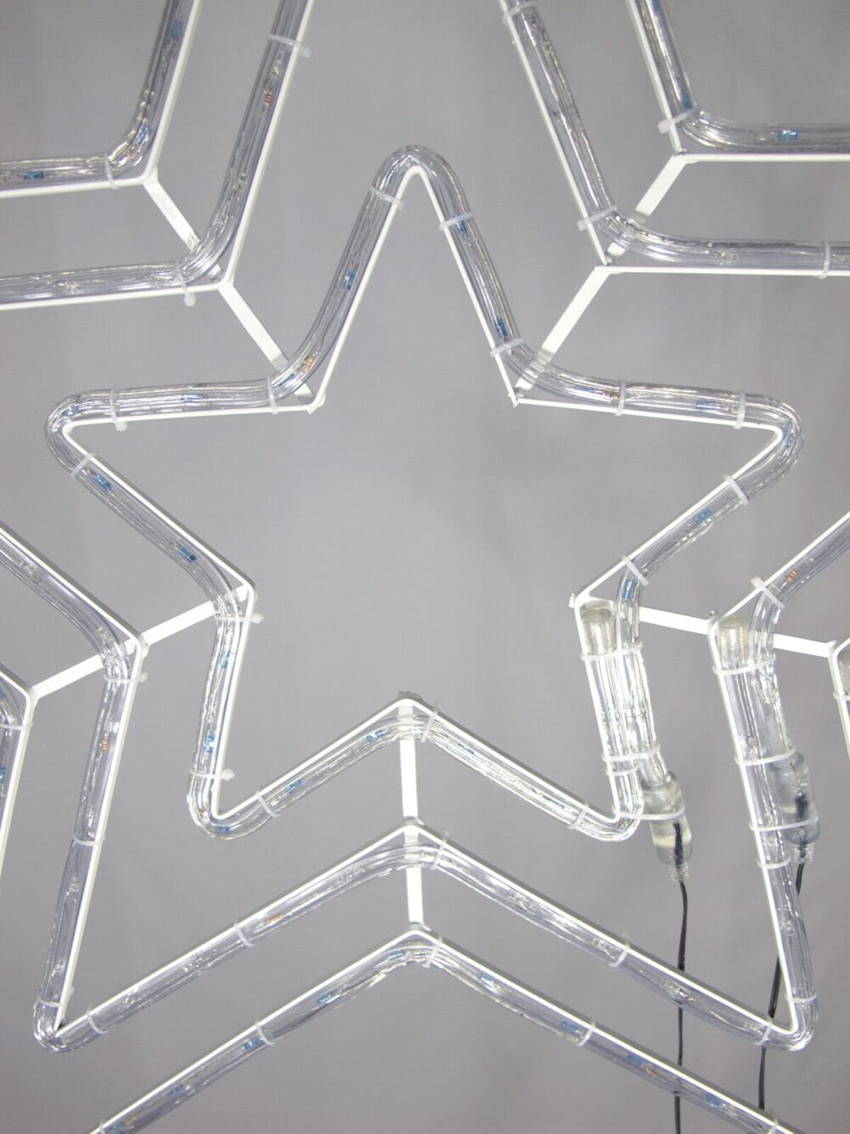 80cm Concentric Christmas Star With Cool White & Blue LED Rope Light Display — image 5