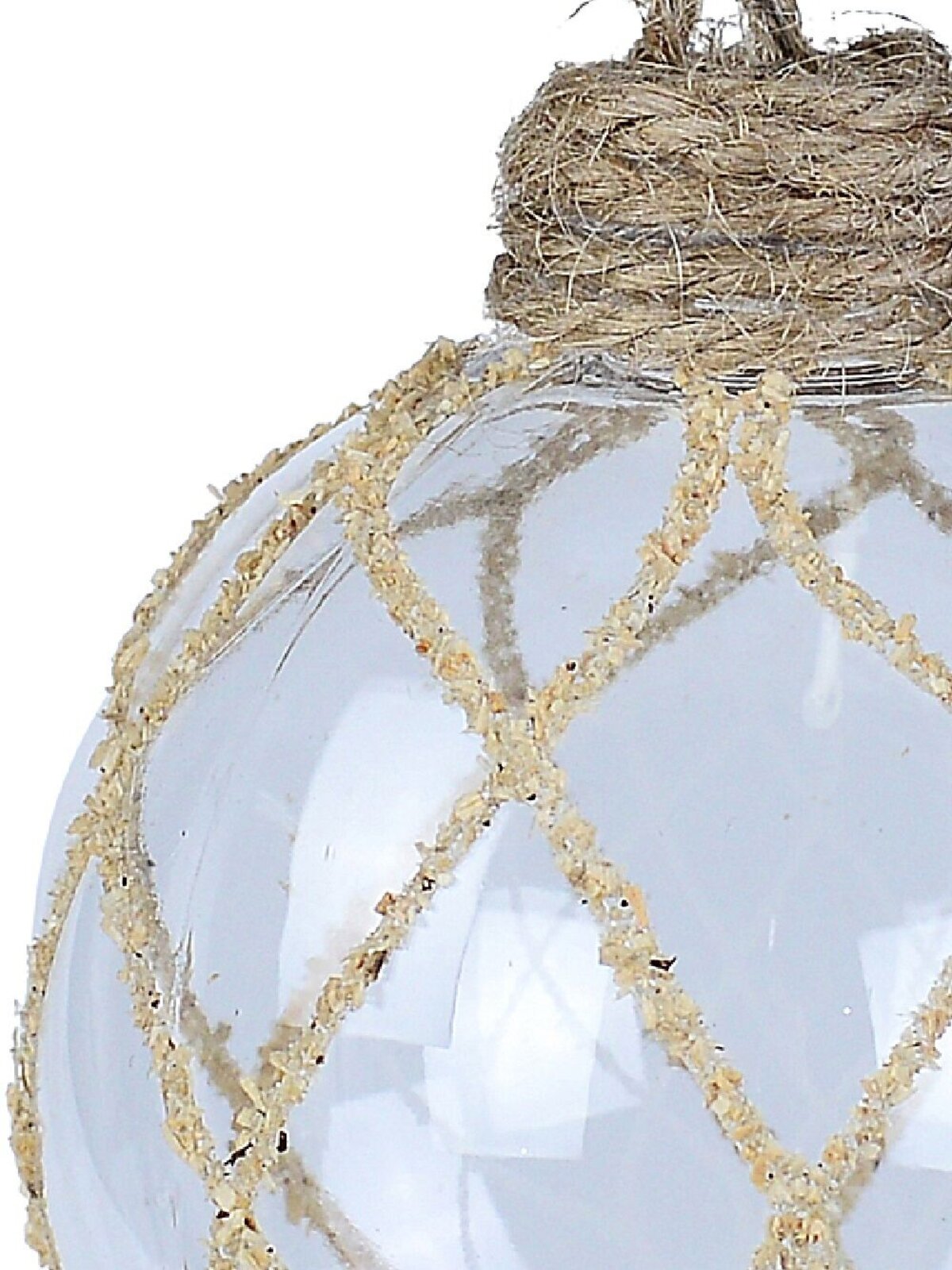 80mm Clear Christmas Ball Bauble With Natural Textured Lines Pattern — image 2